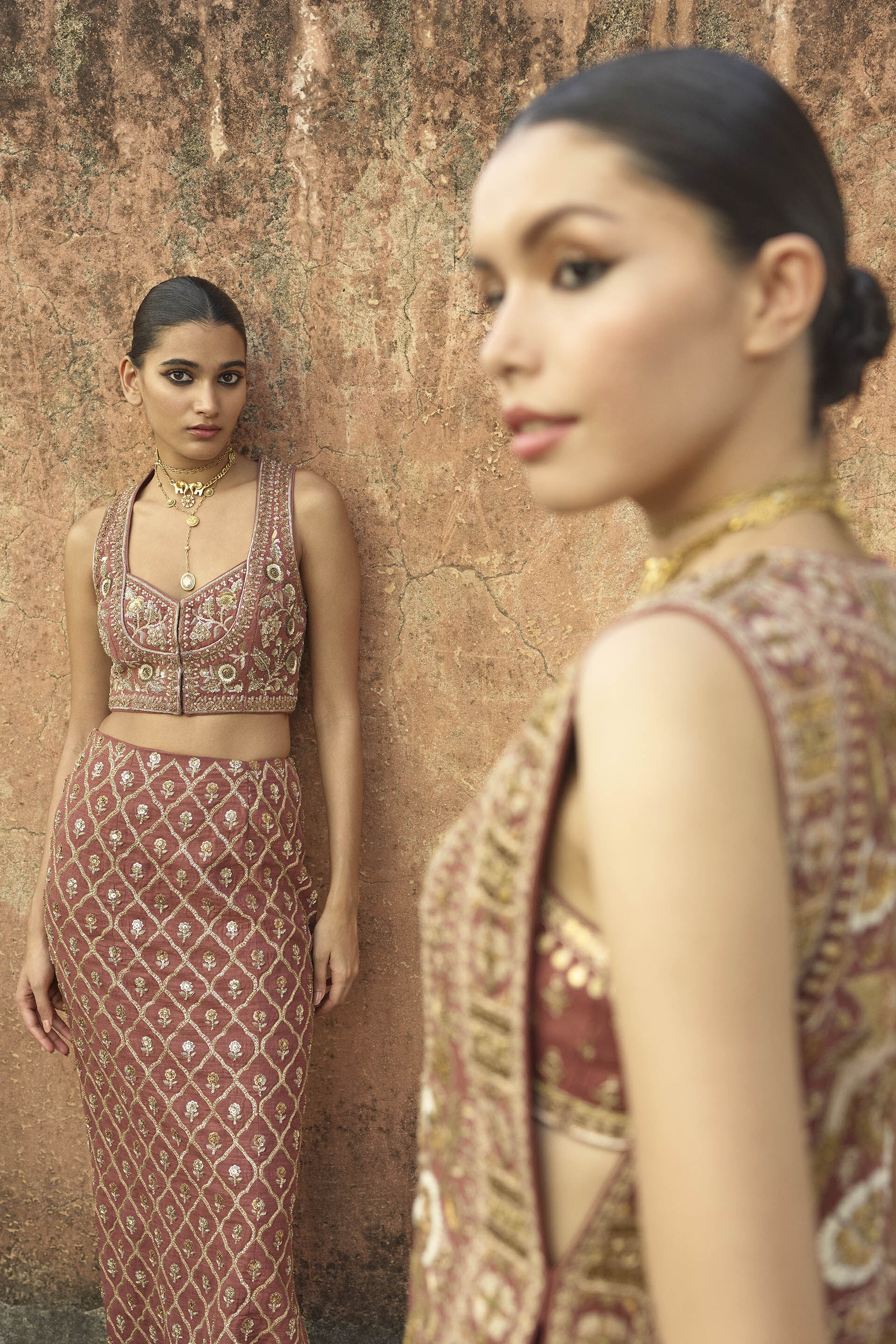 Buy Ballad Of The Woods Skirt Set Brown from Anita Dongre s Co Ord S