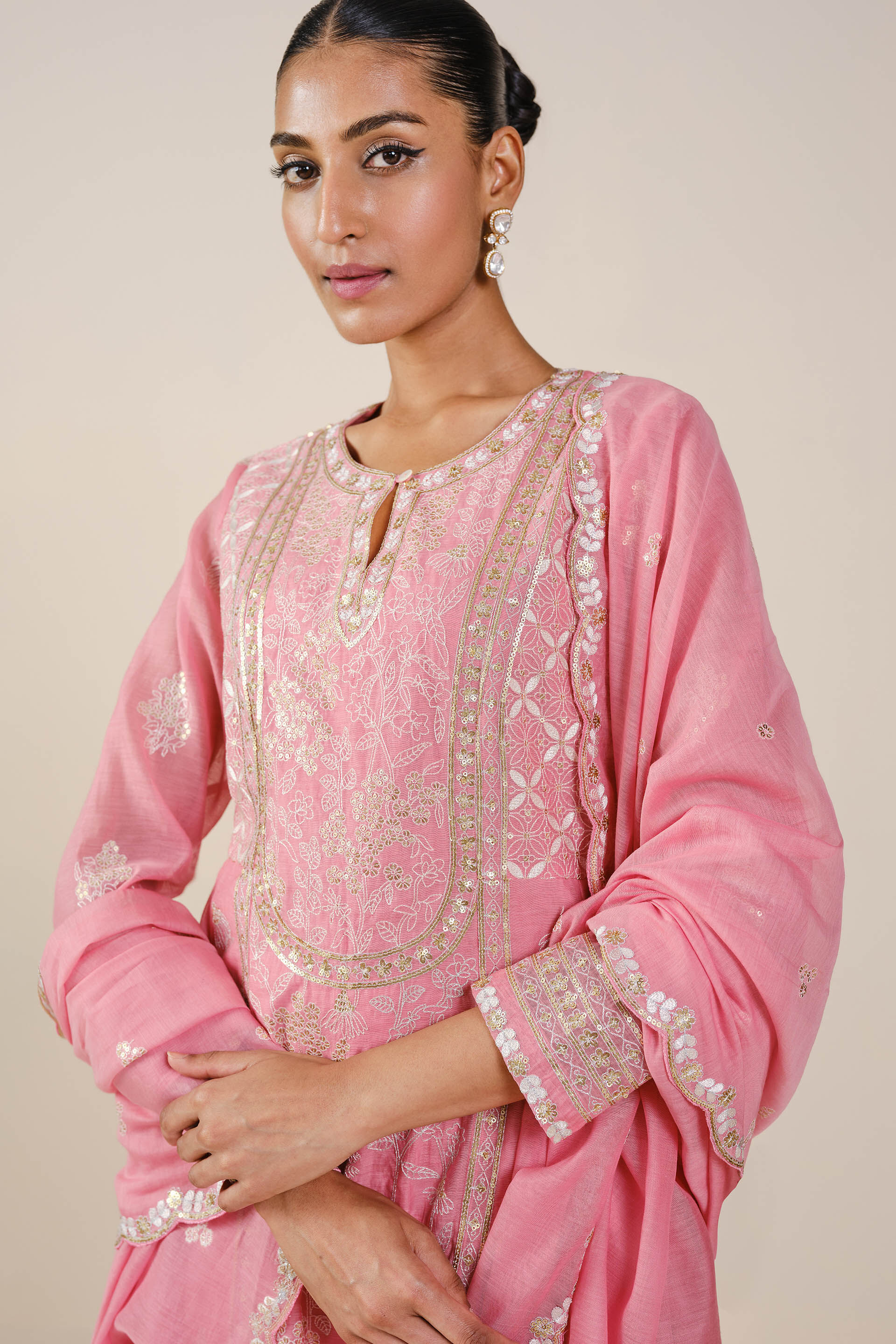 Belize Embroidered Mul Suit Set - Pink, Pink, image 5