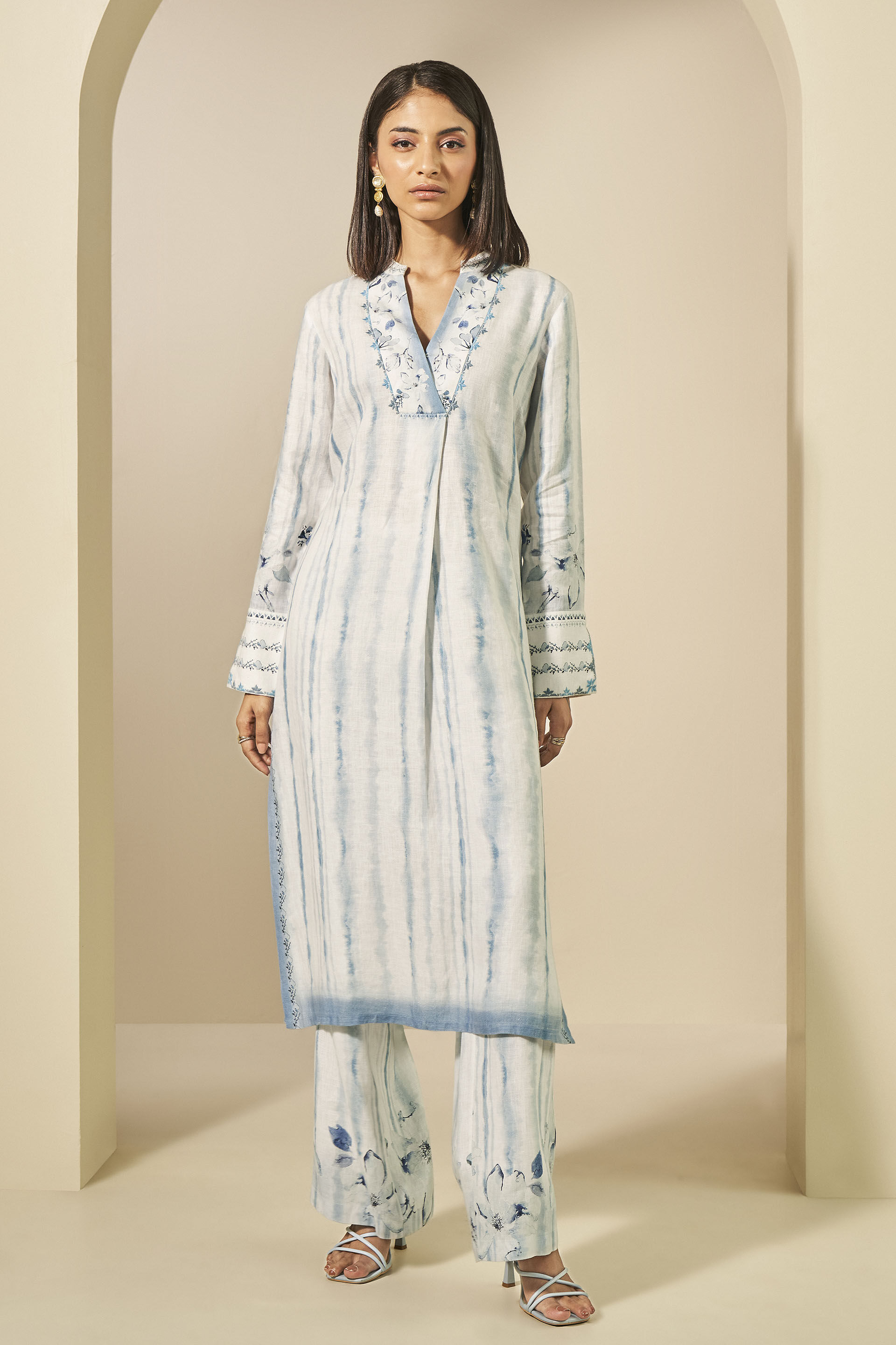 Kylo Hemp Kurta Set - Blue, Blue, image 1