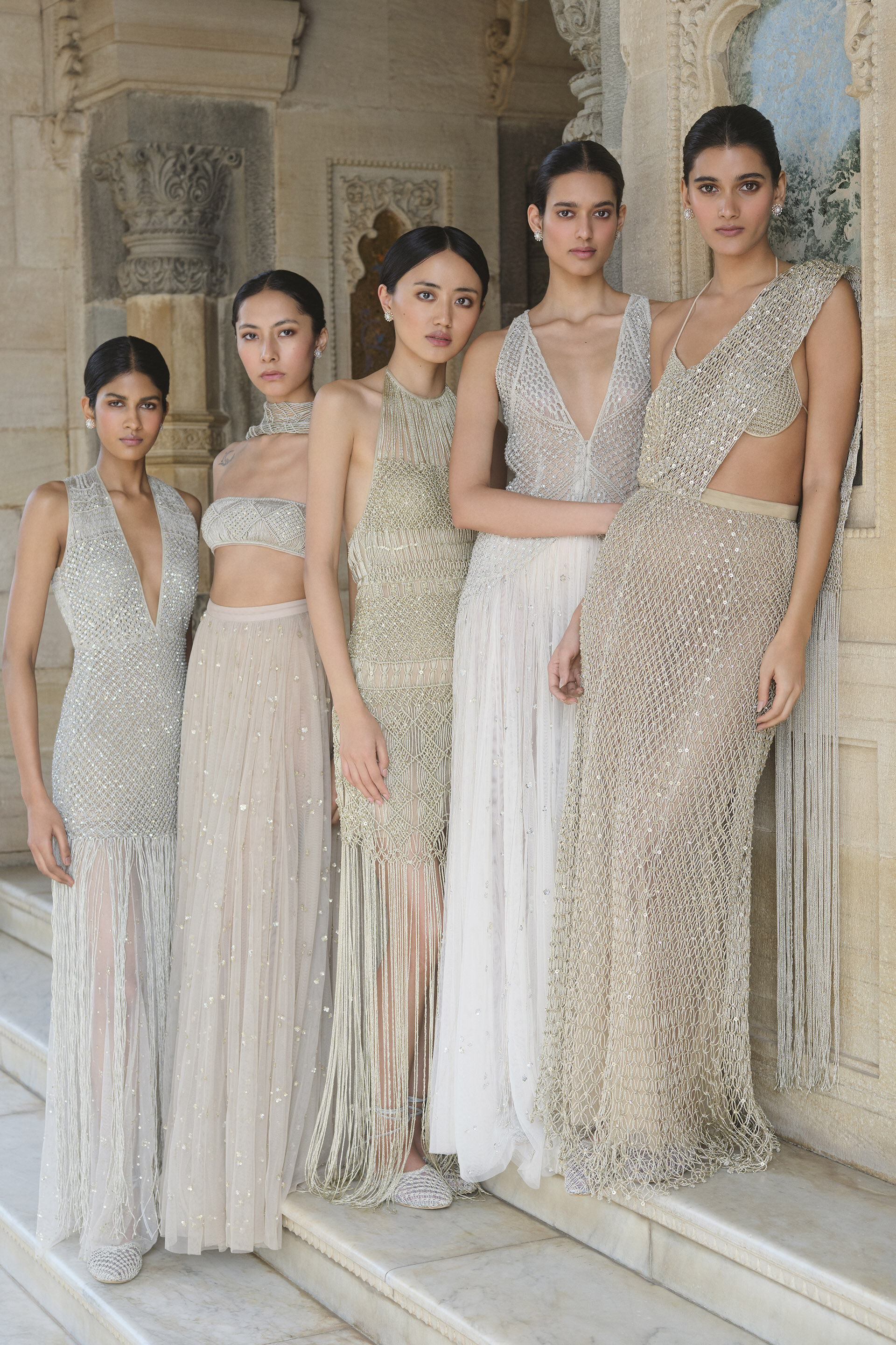 Elmyra Embroidered Macrame Skirt Set - Gold, Gold, image 4