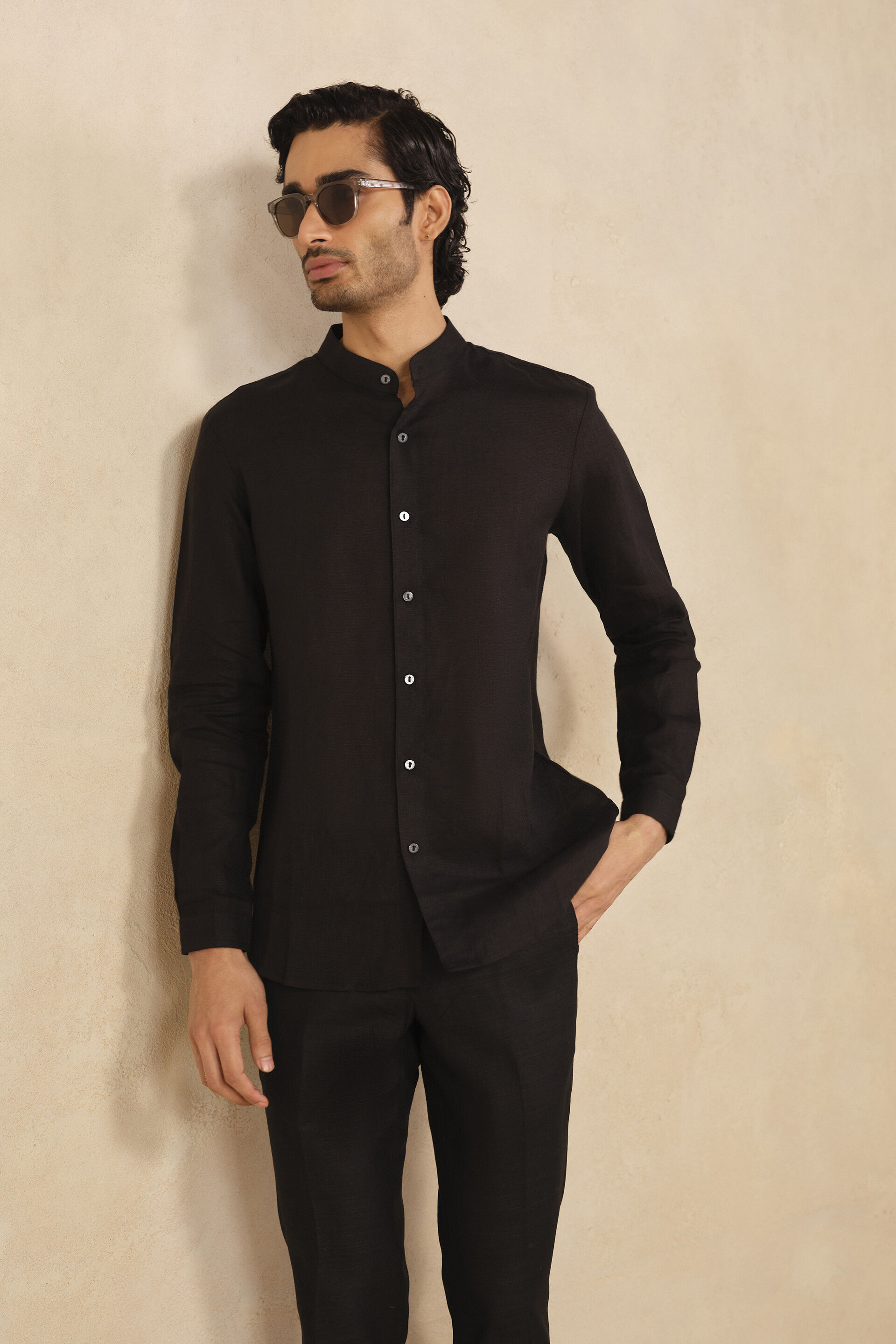Anant Linen Shirt - Black, Black, image 4