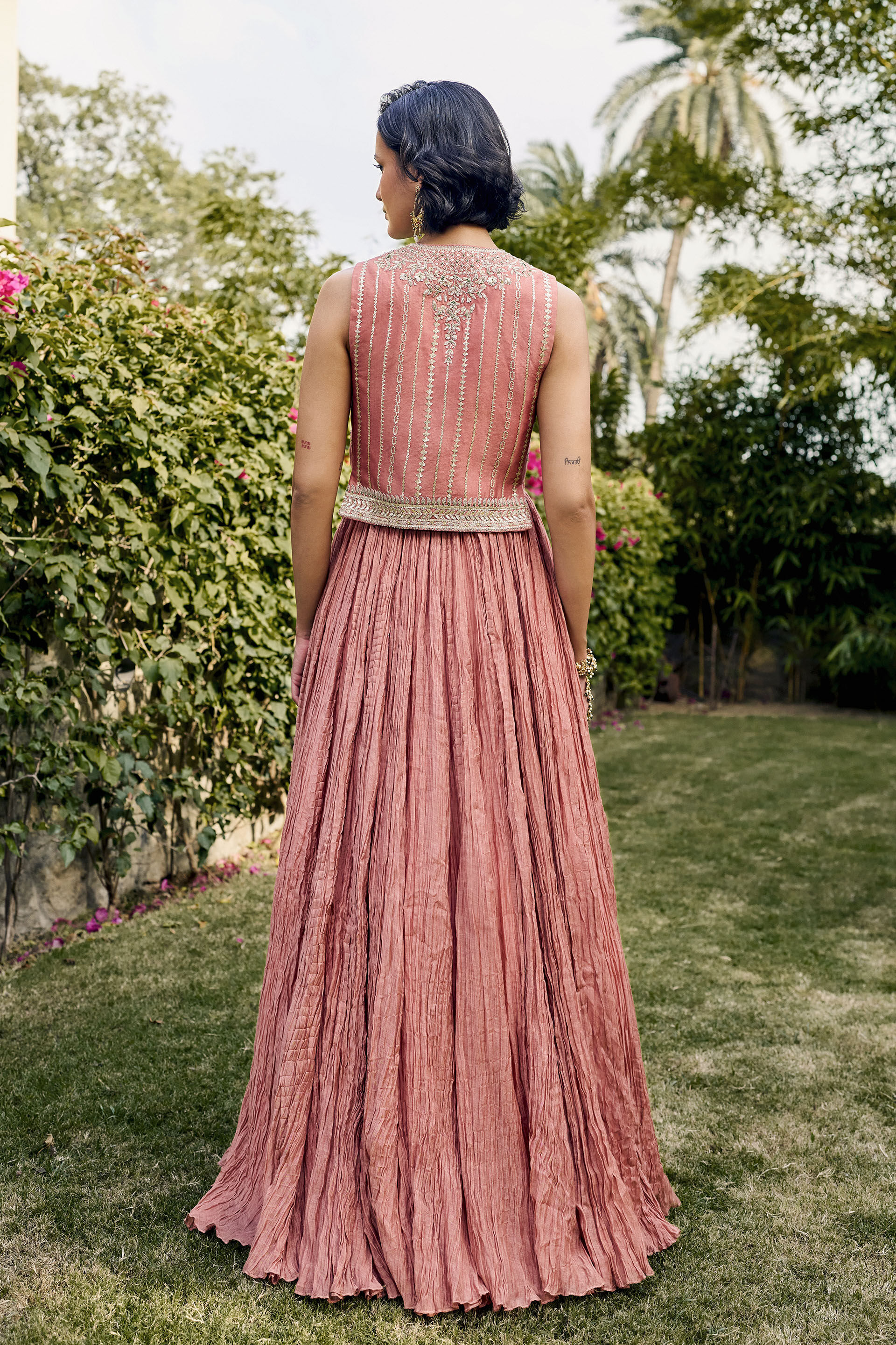 Memory Gota Patti Mul Skirt Set - ​Pink, Pink, image 2