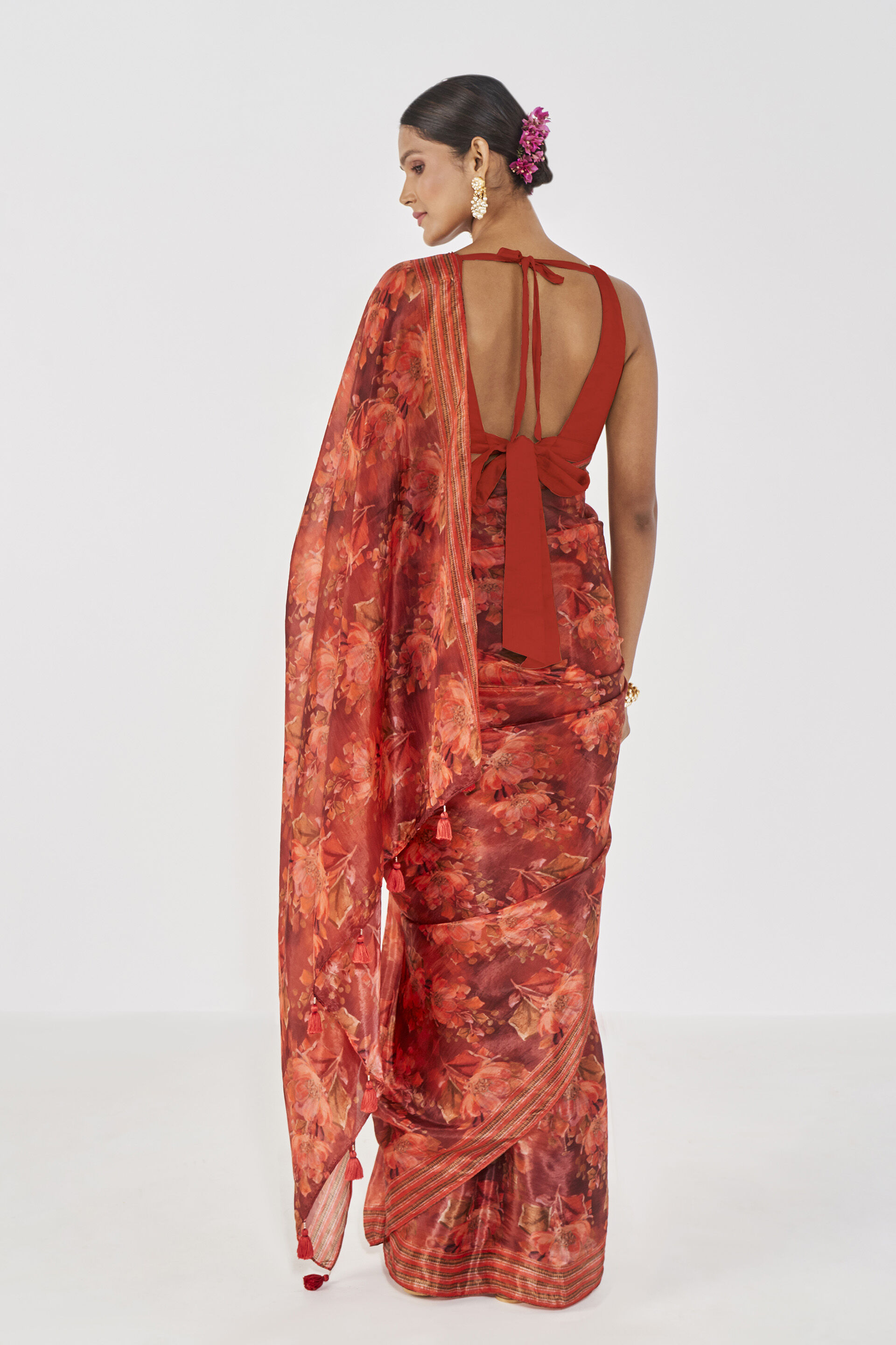 Tanaz Saree - Orange, , image 2