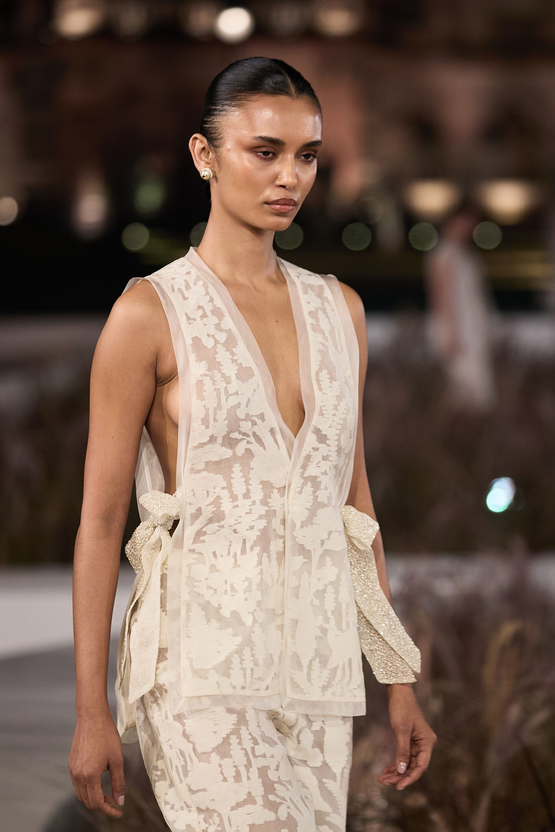 Shitora Woven Benarasi Silk Co-ord - Ivory, Ivory, image 2