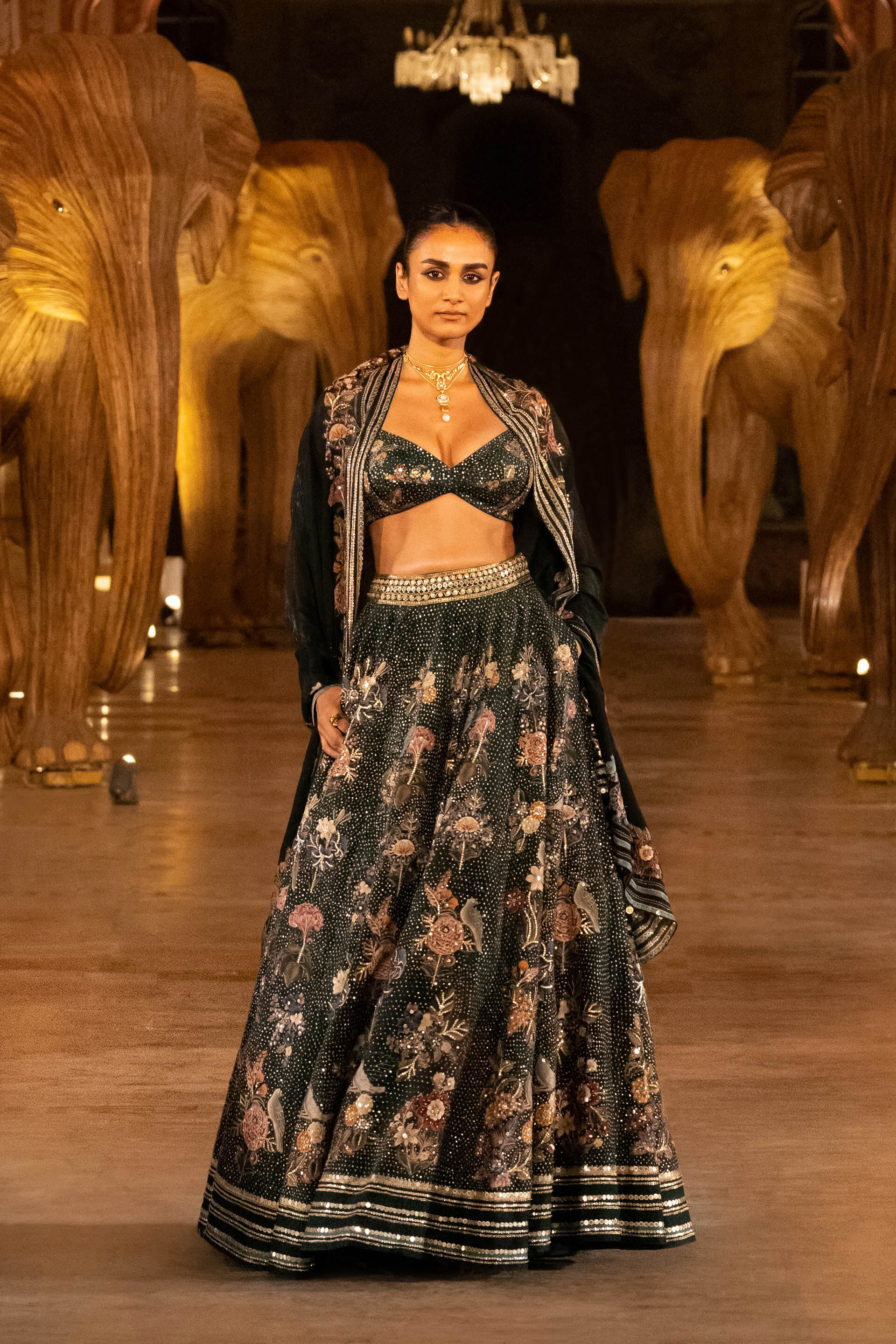 Whisper Of The Wildforest Lehenga Set - Green, Green, image 5