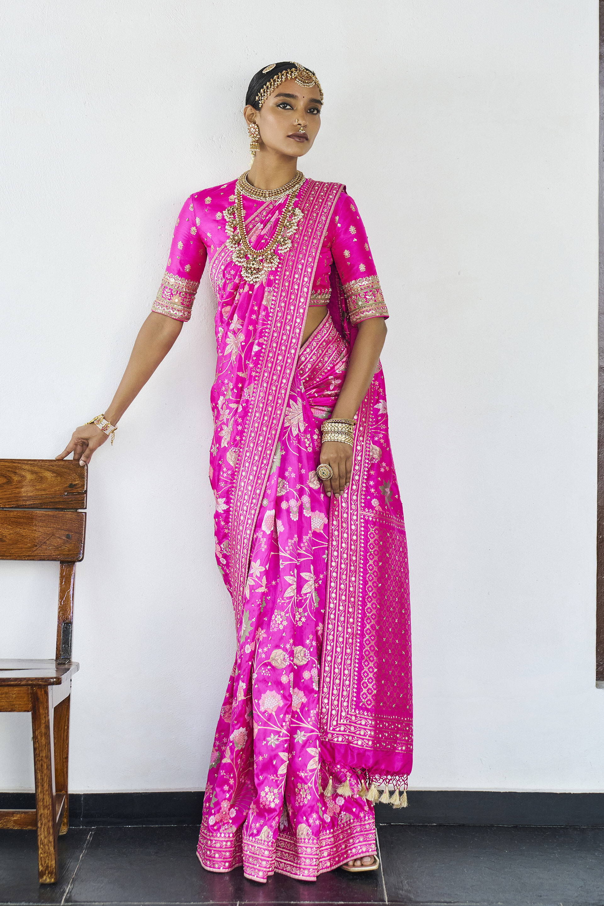Sringara Benarasi Silk Saree - Pink