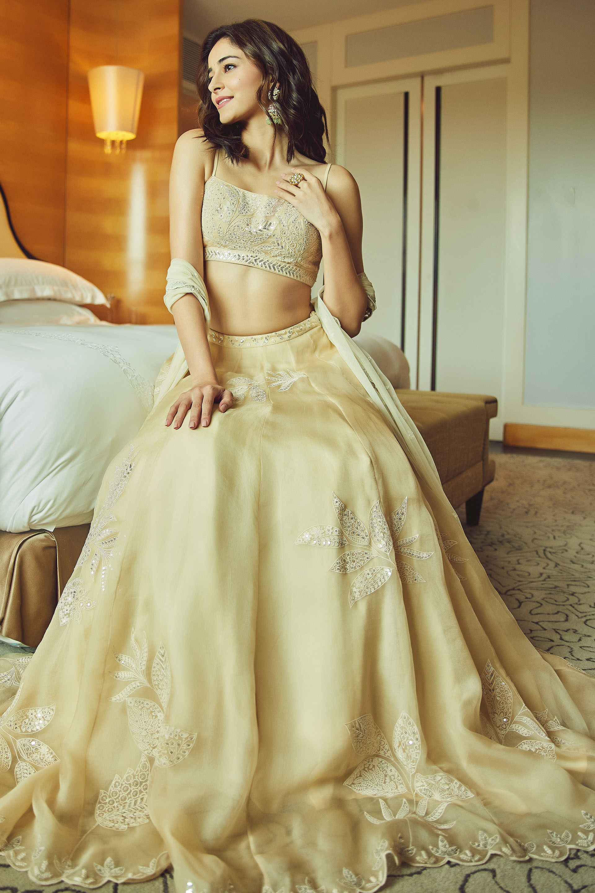 Autumn Leaves Lehenga  Nude, , image 2
