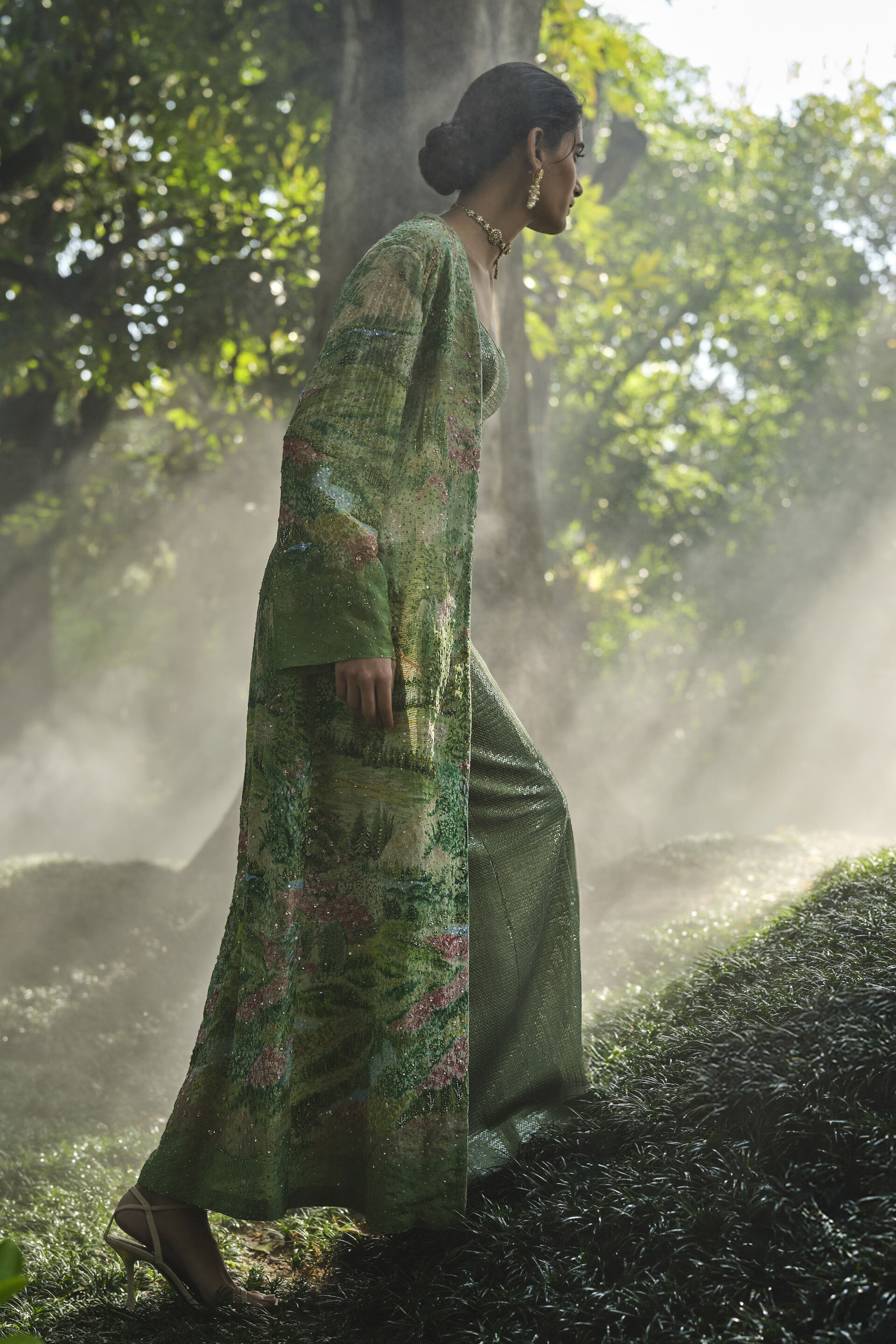 The Liveforest Embroidered Jacket Set - Sage, Sage, image 4