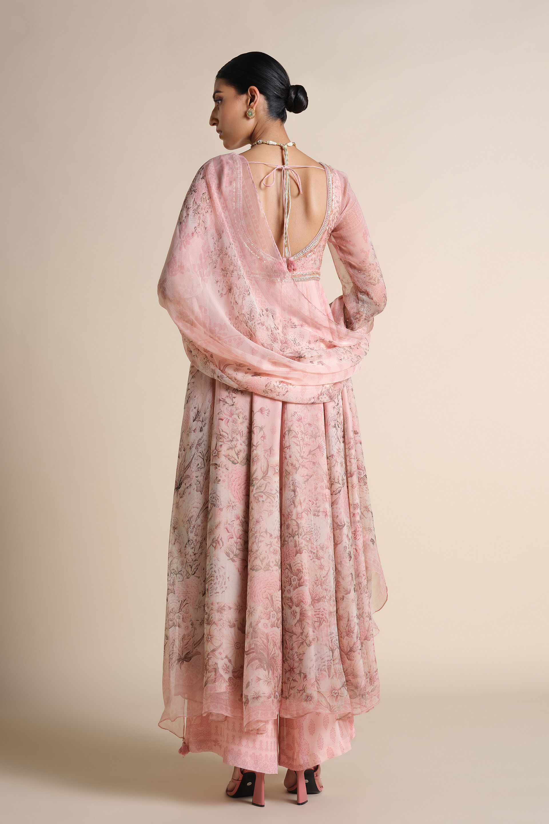 Aria Silk Anarkali Silk Set - Blush, Blush, image 2