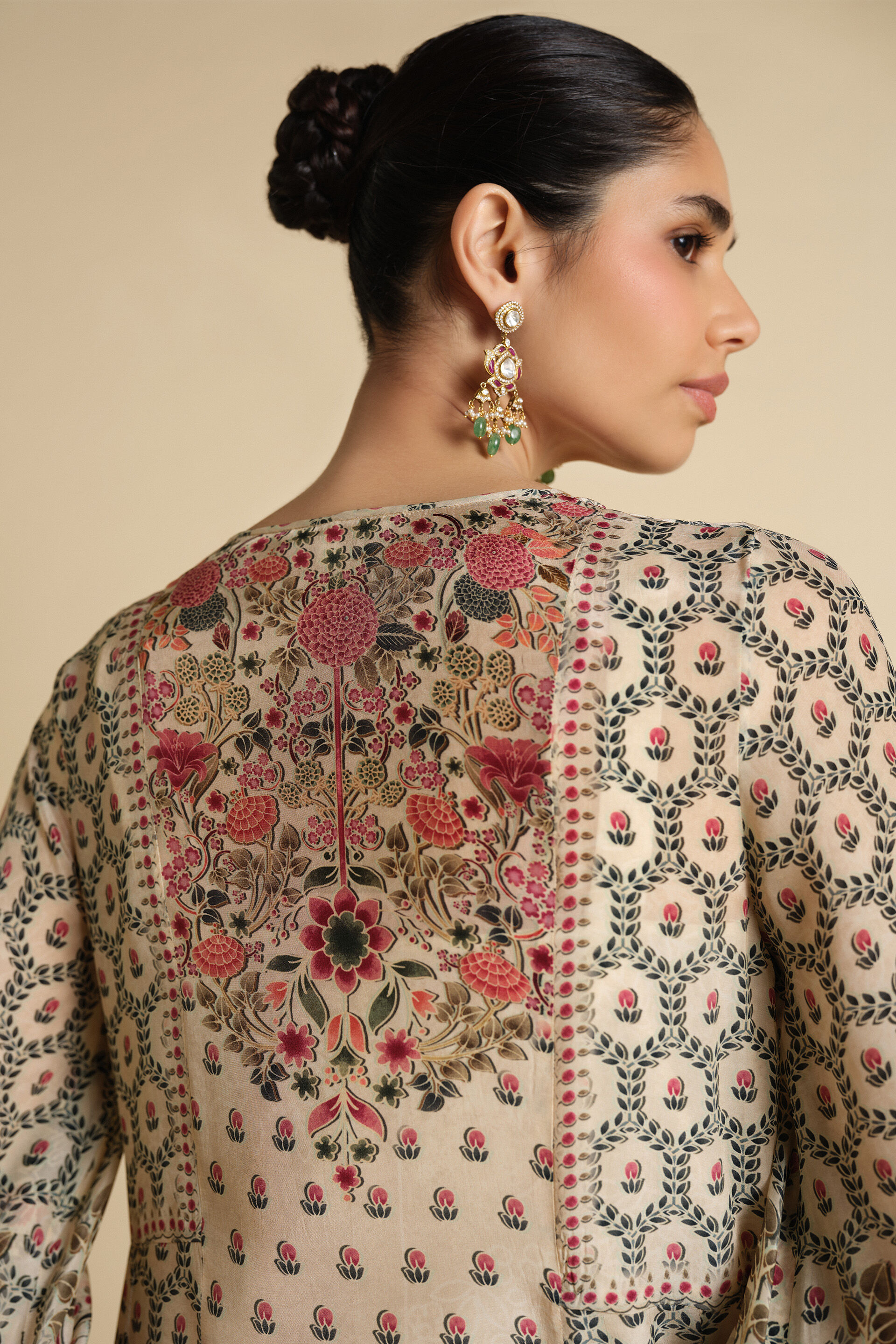 Demoiselle Printed Kaftan - Ivory, Ivory, image 6