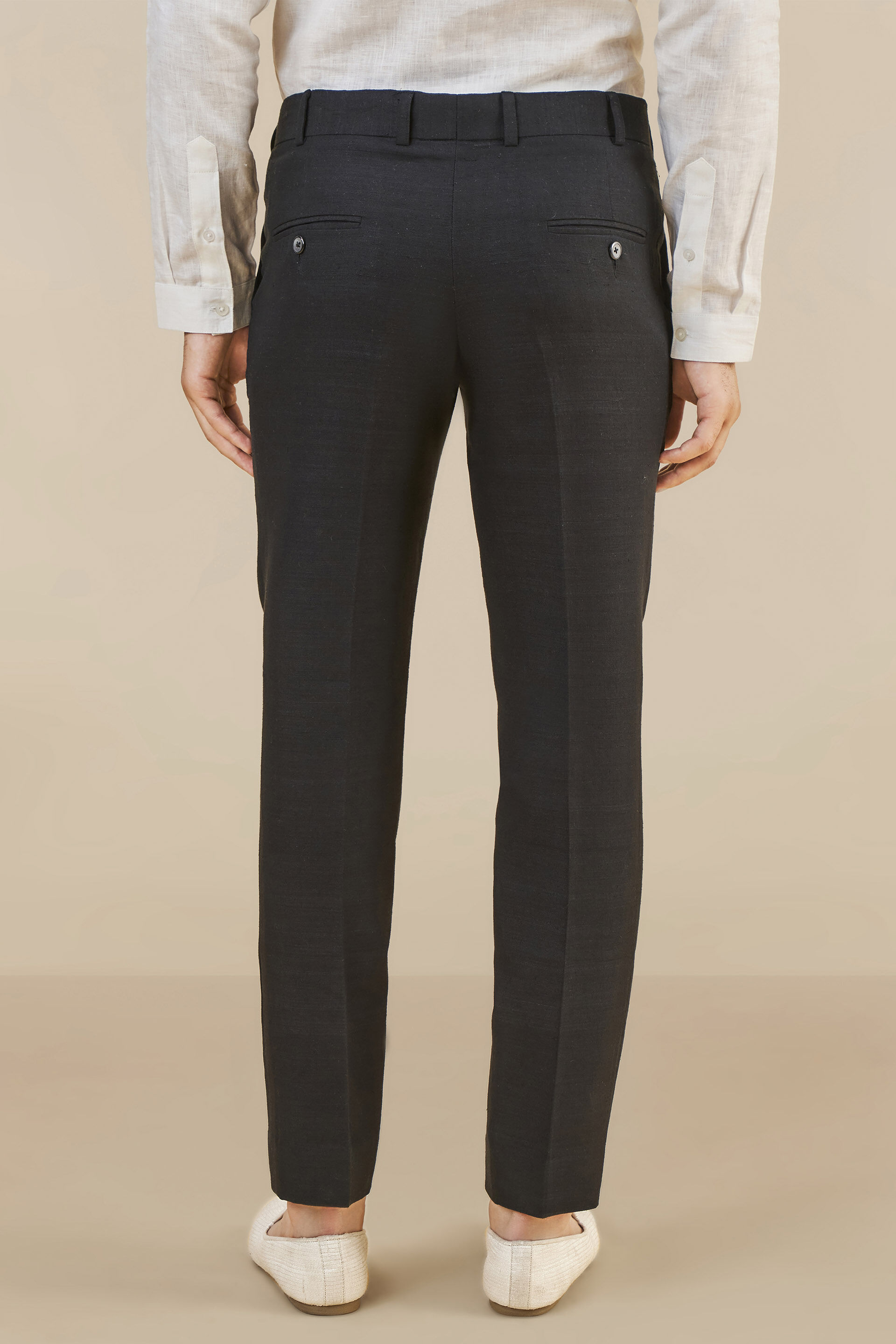Black Linen Trousers, Black, image 3