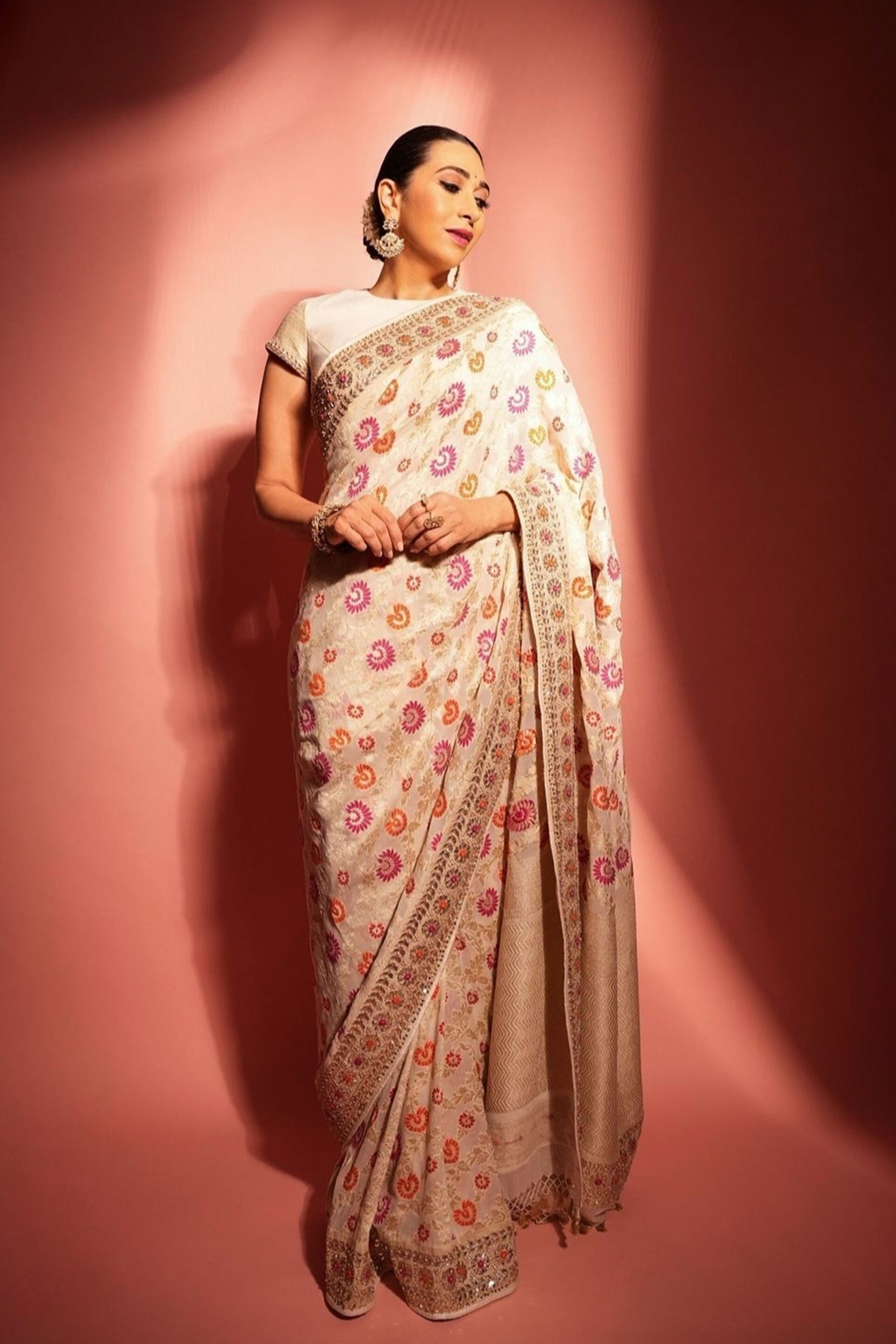 Vachi Saree Set - Cream, , image 1