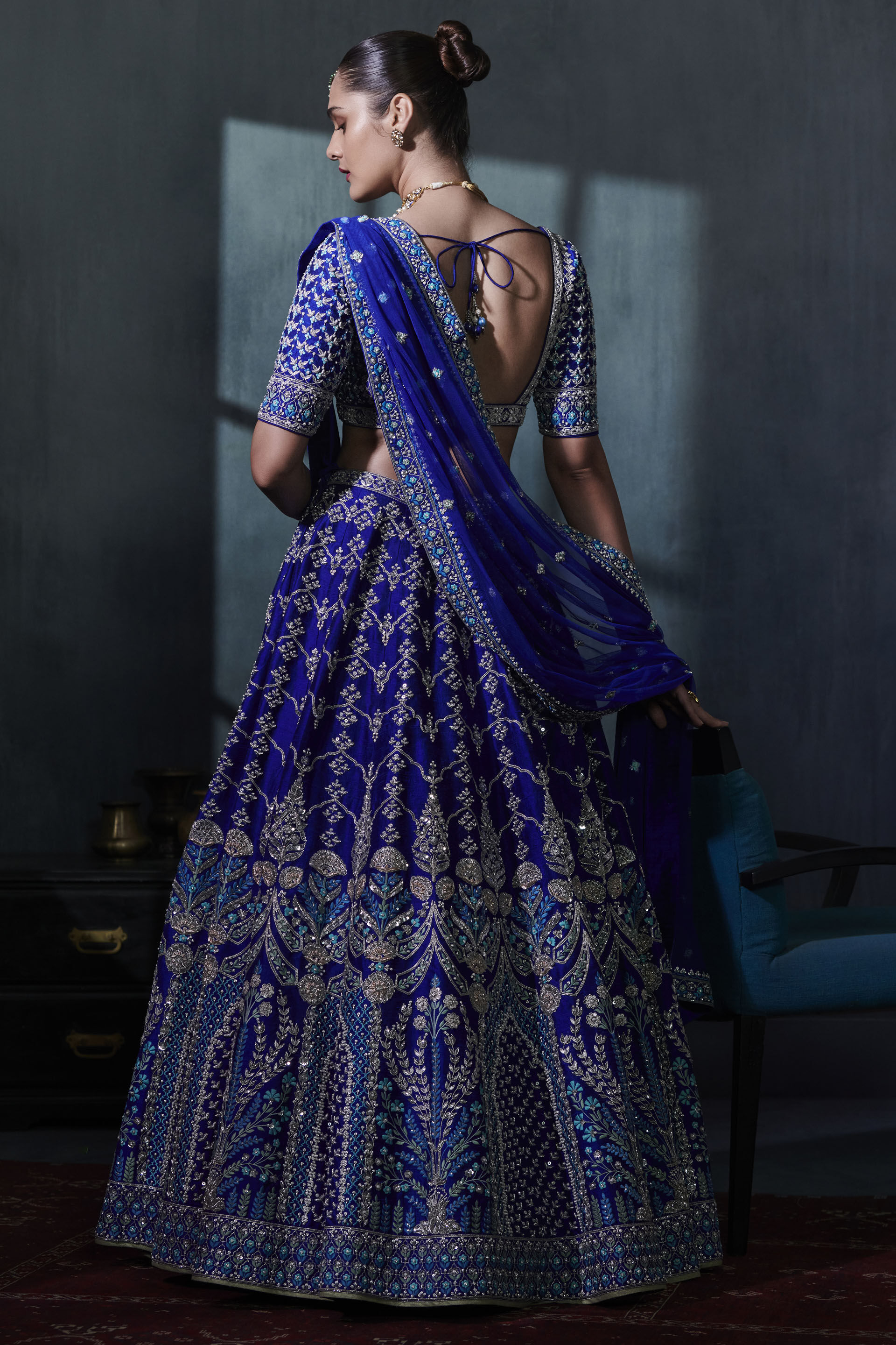 Mythili Lehenga Set - Blue