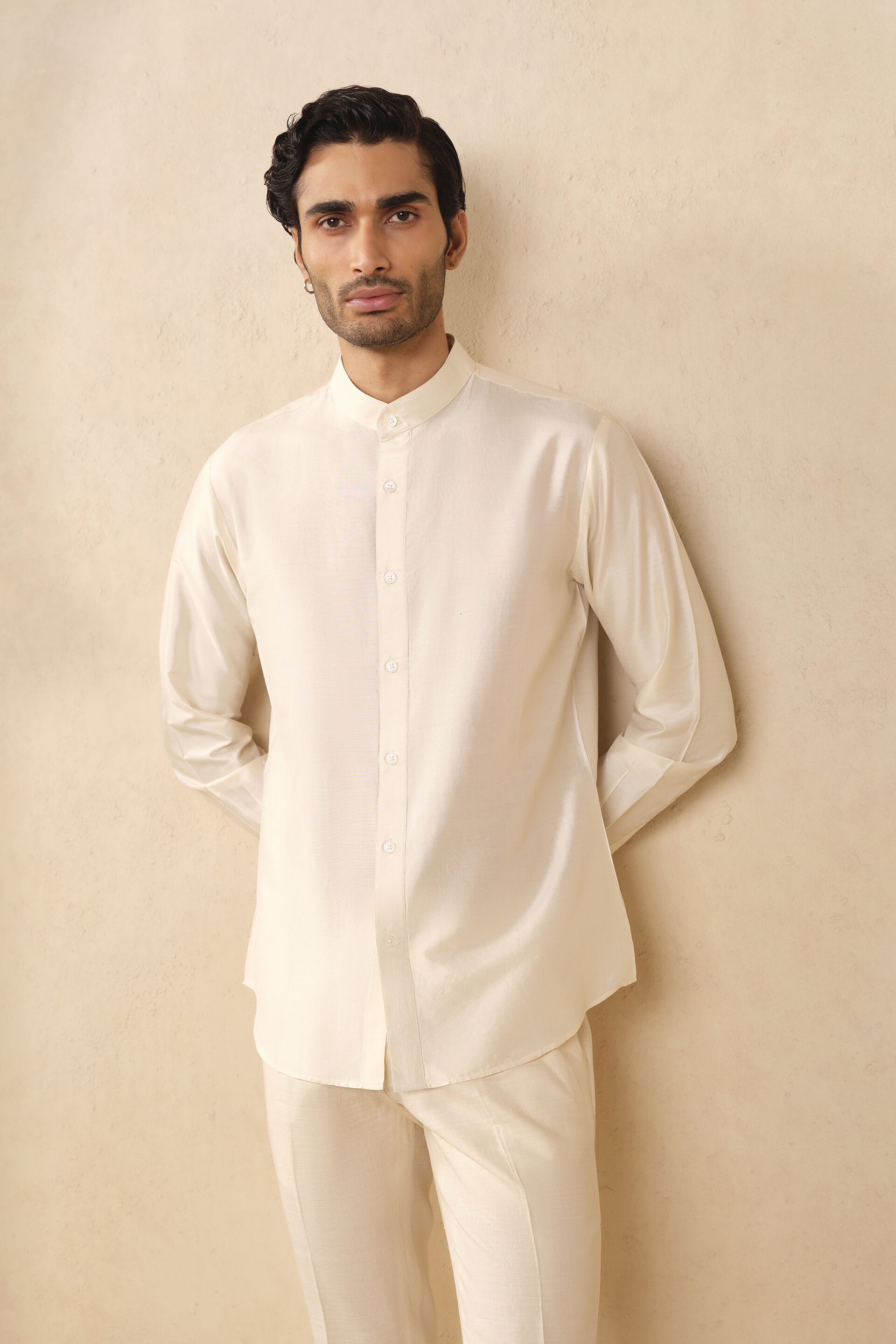 Adnan Silk Shirt - Cream, Cream, image 4