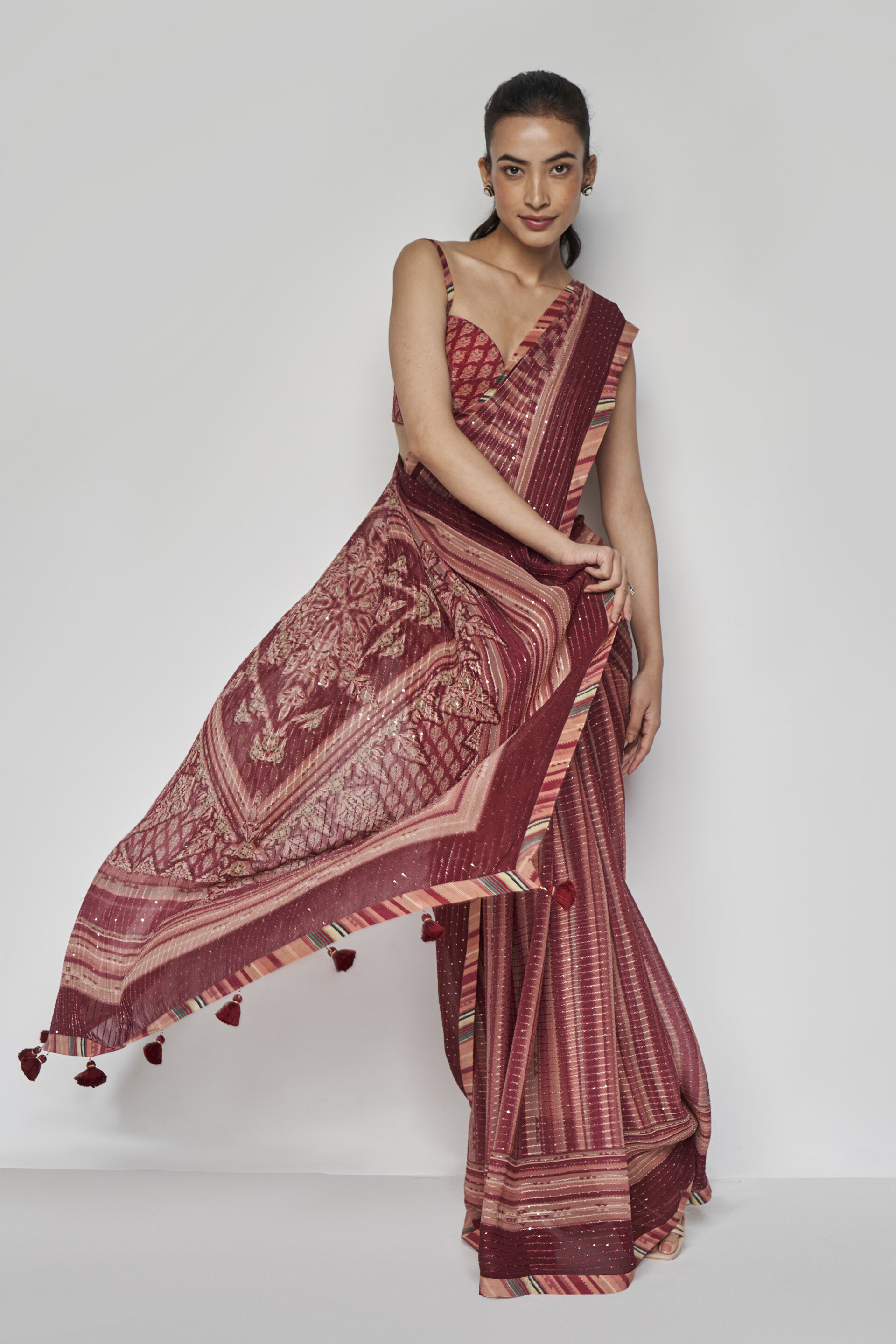 Arvika Saree, Wine, image 1