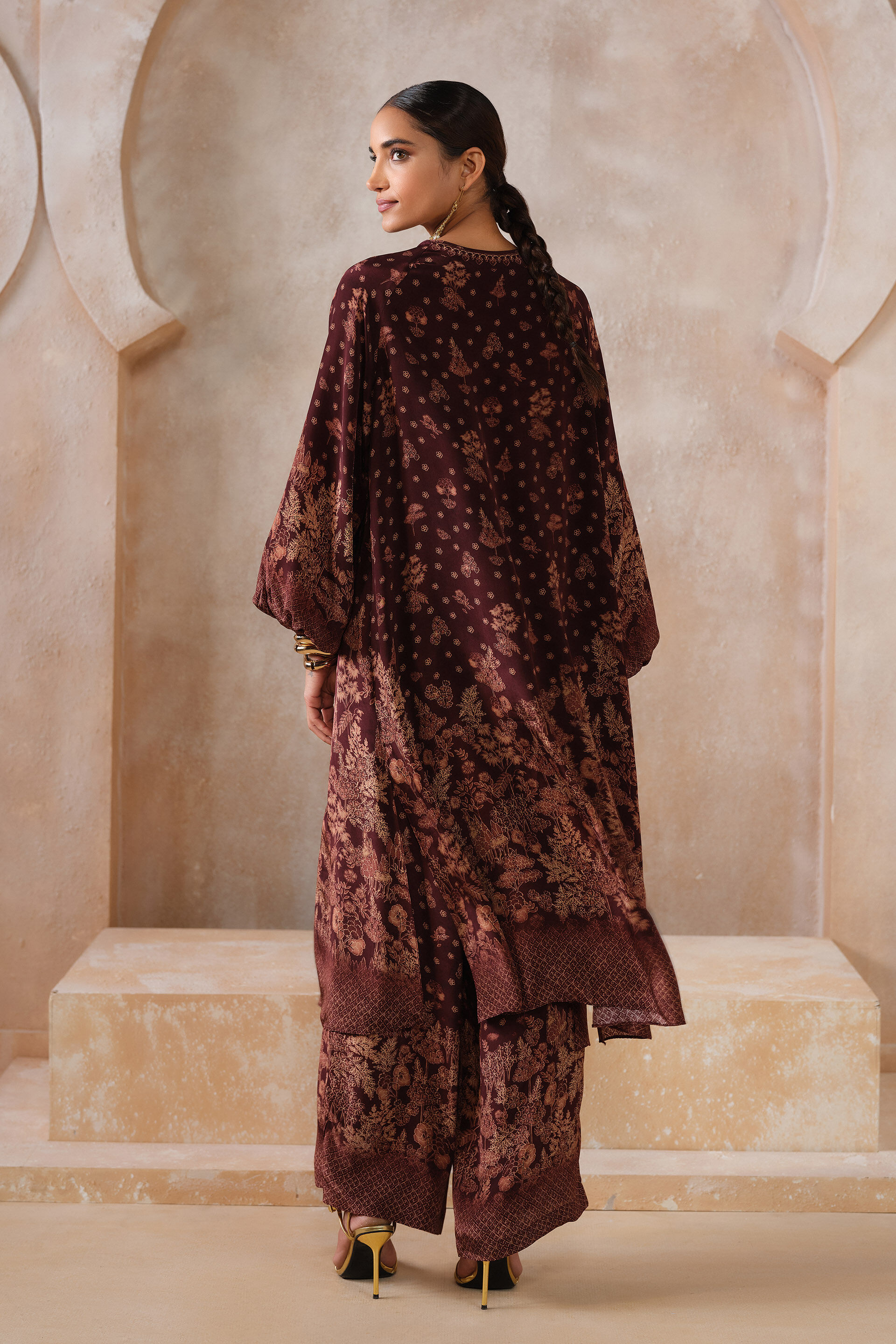 Amhara Kurta Set - Wine, Wine, image 2