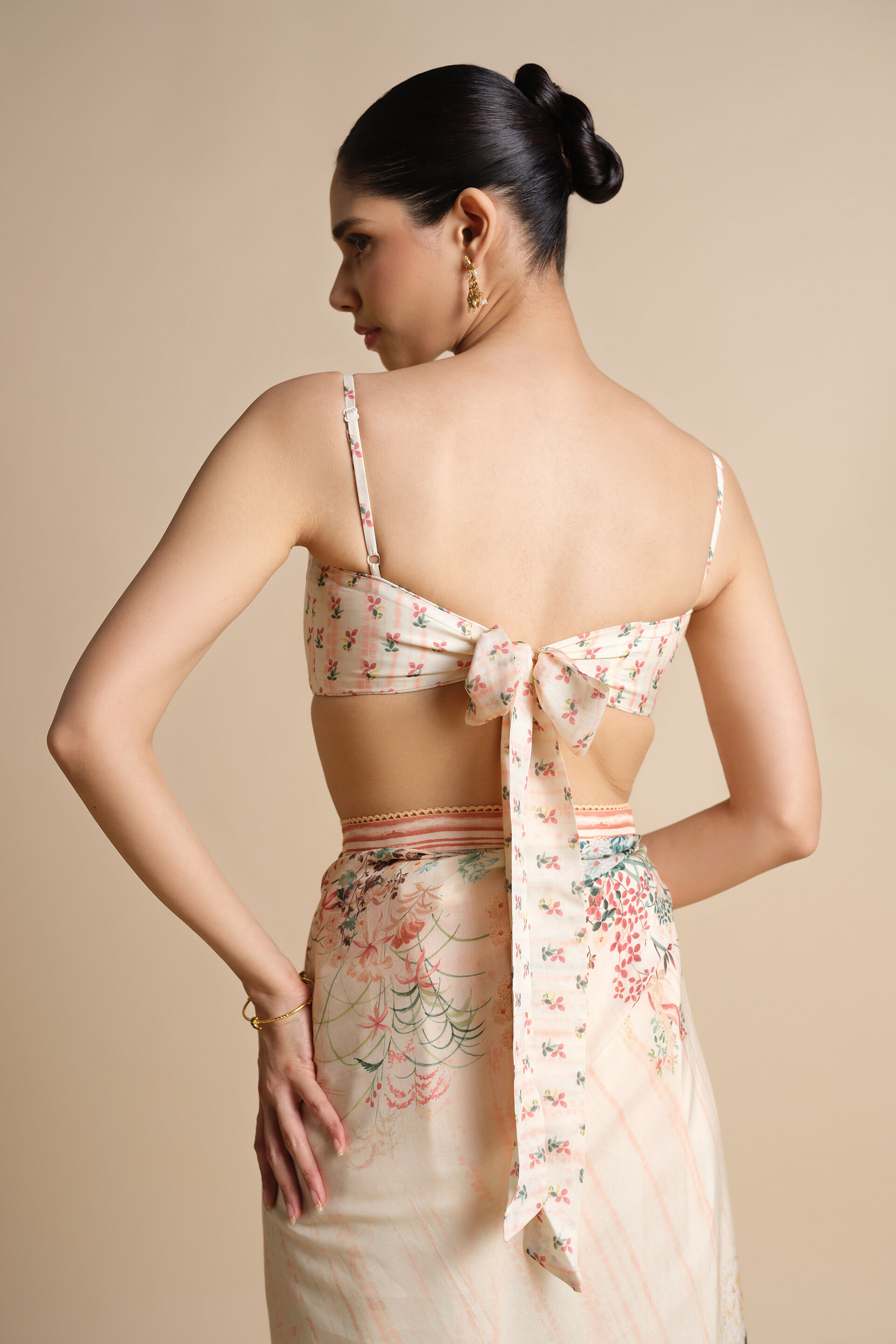 Komakal Printed Silk Saree, Ivory, image 9