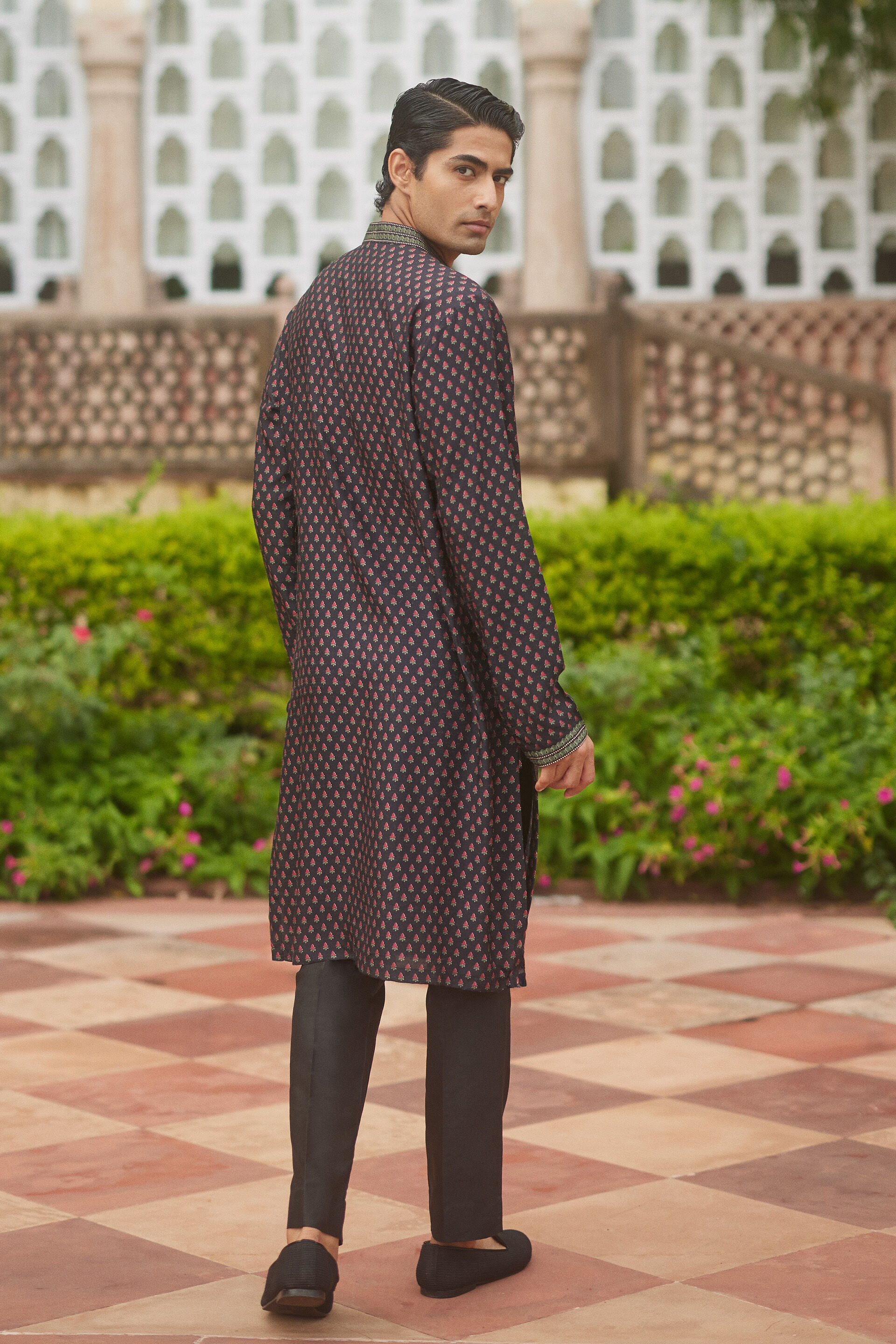 Ishav Silk Kurta - Black