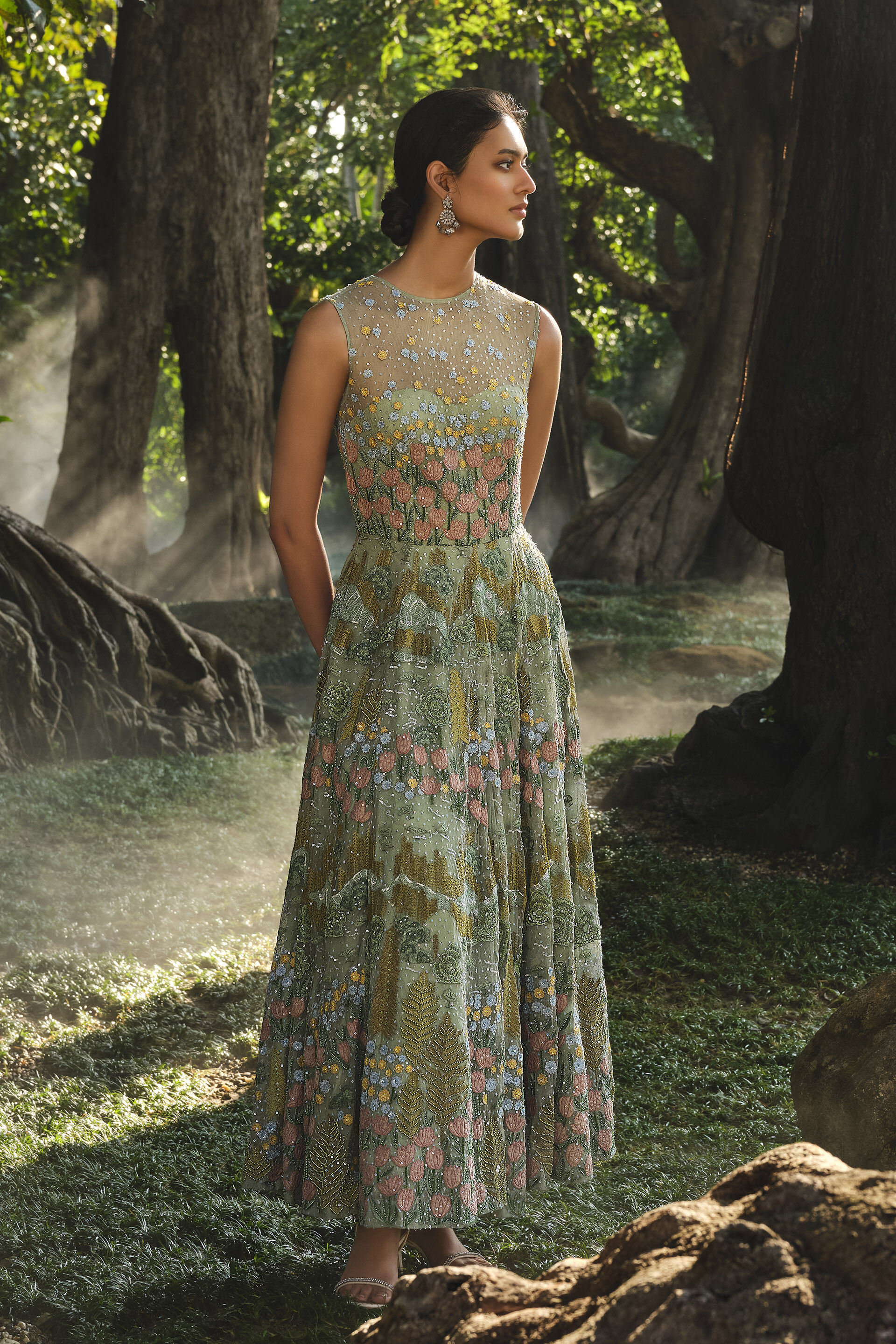 Lakeforest Embroidered Dress - Sage