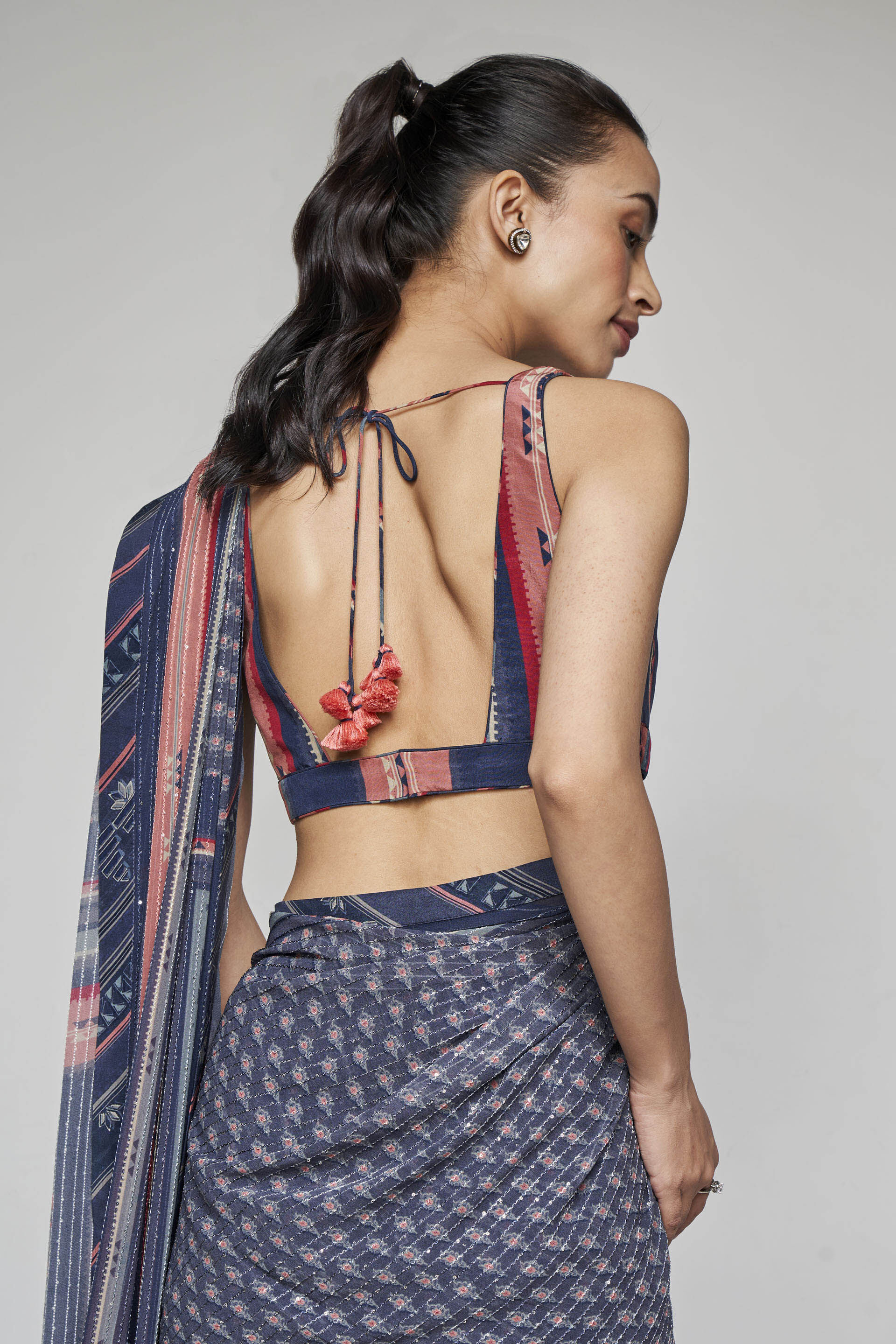 Bluesette Saree Set - Blue, Blue, image 7