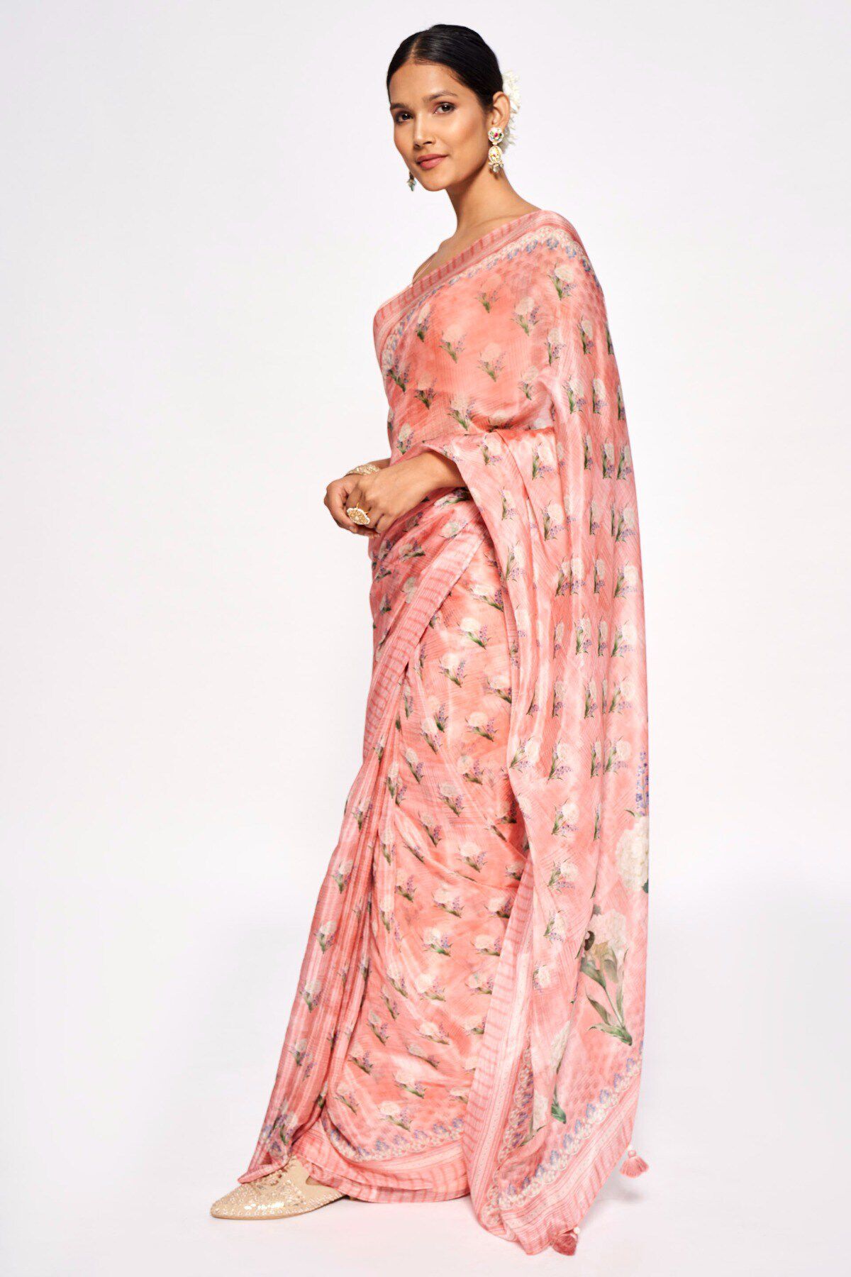 2 - Aazeen Saree &ndash; Peach, image 2