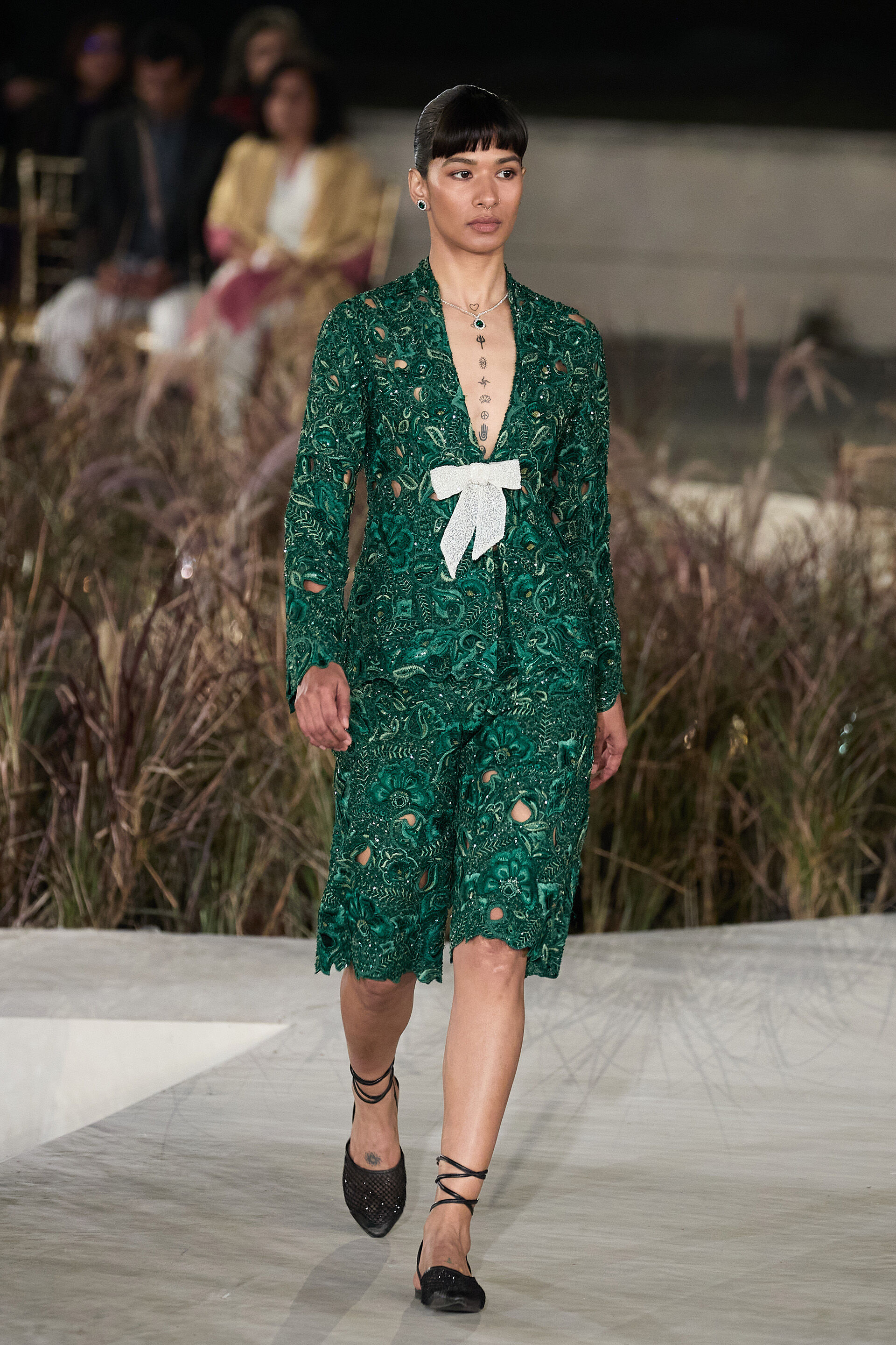 Rainfern Embroidered Applique Co-ord - Green, Green, image 1