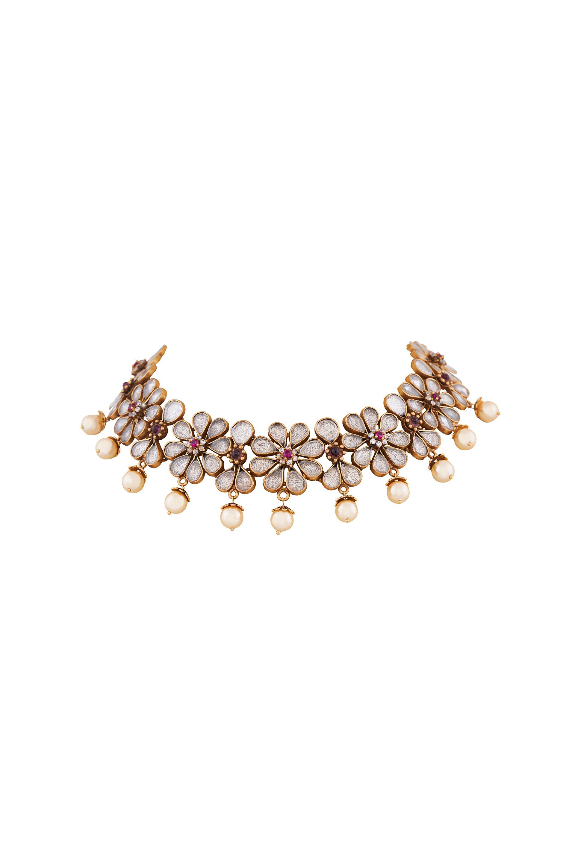 1 - Crystal Floral Necklace, image 1