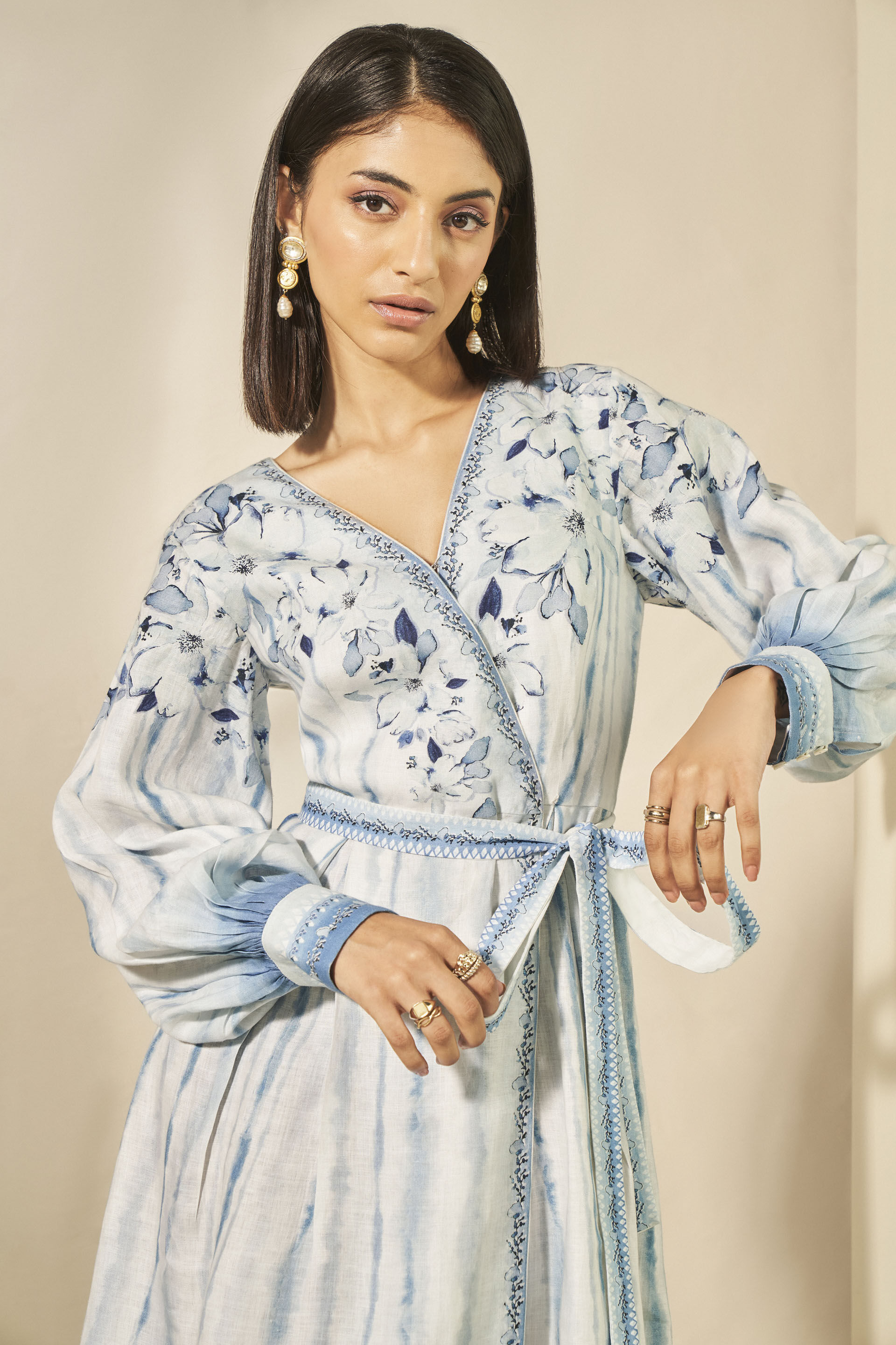 Kylo Hemp Wrap Dress - Blue, Blue, image 4