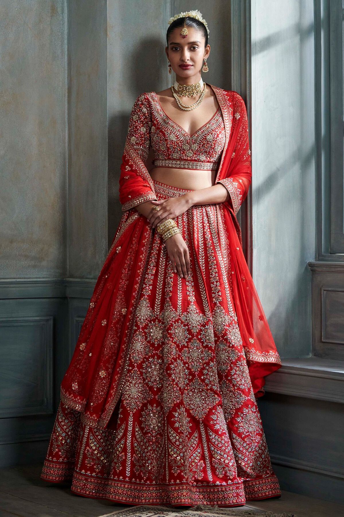 Deepa Lehenga Set - Red