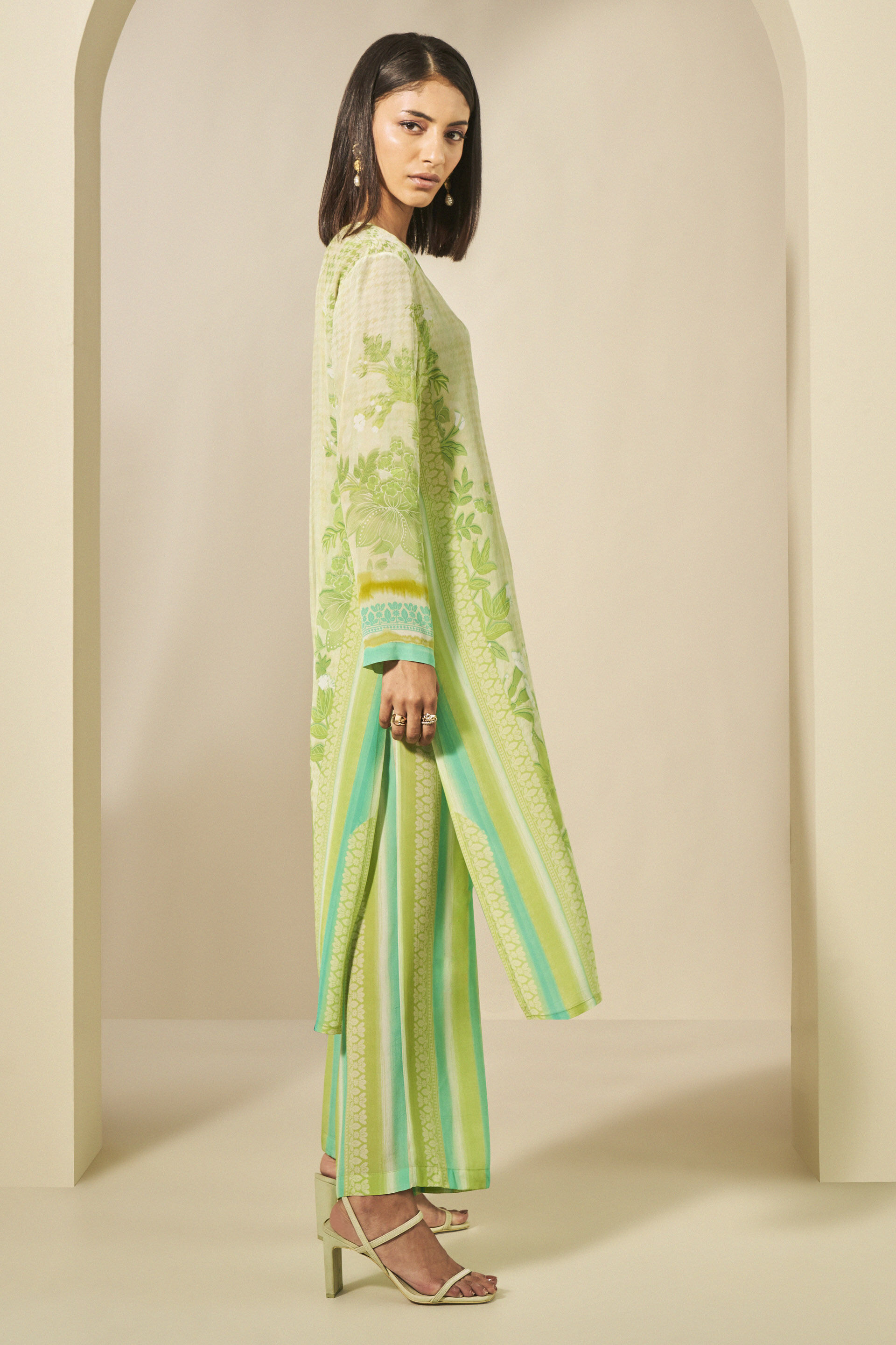 Mongo Kurta Set - Lime