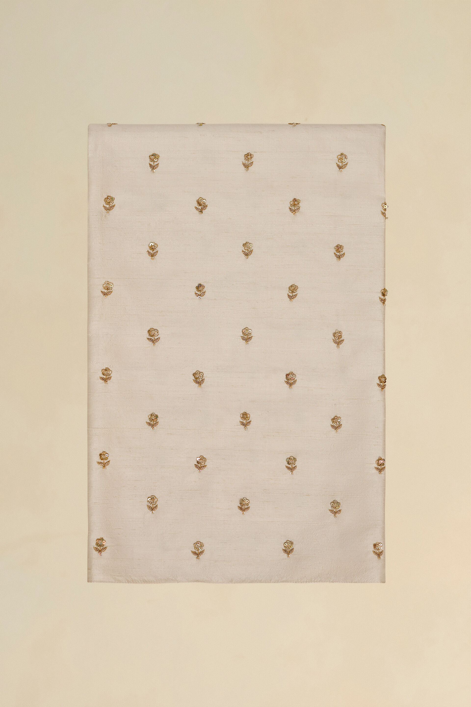 Debasmita Embroidered Silk Saree - Cream, Cream, image 5