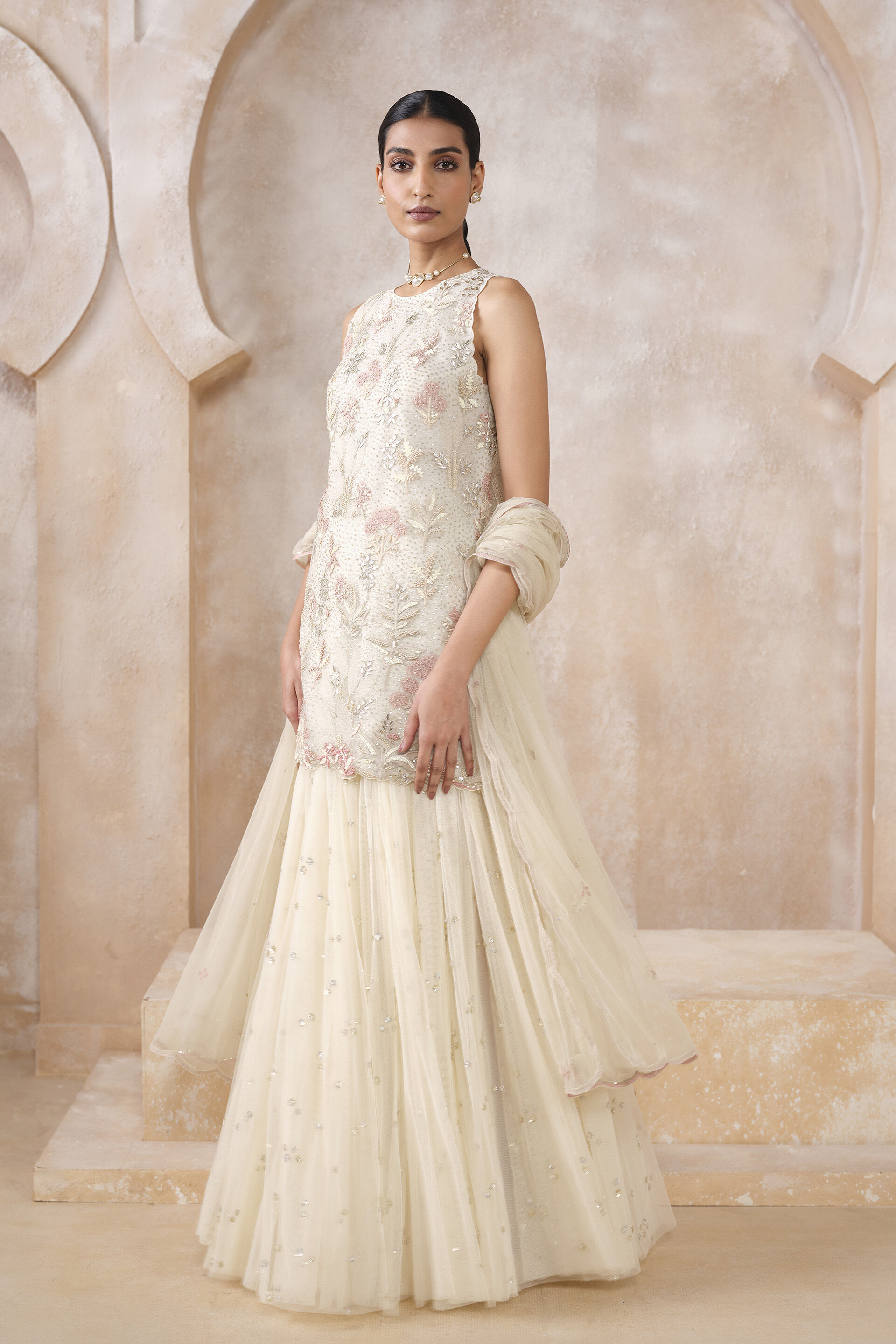 Arlen Embroidered Skirt Set - Ivory, Ivory, image 3