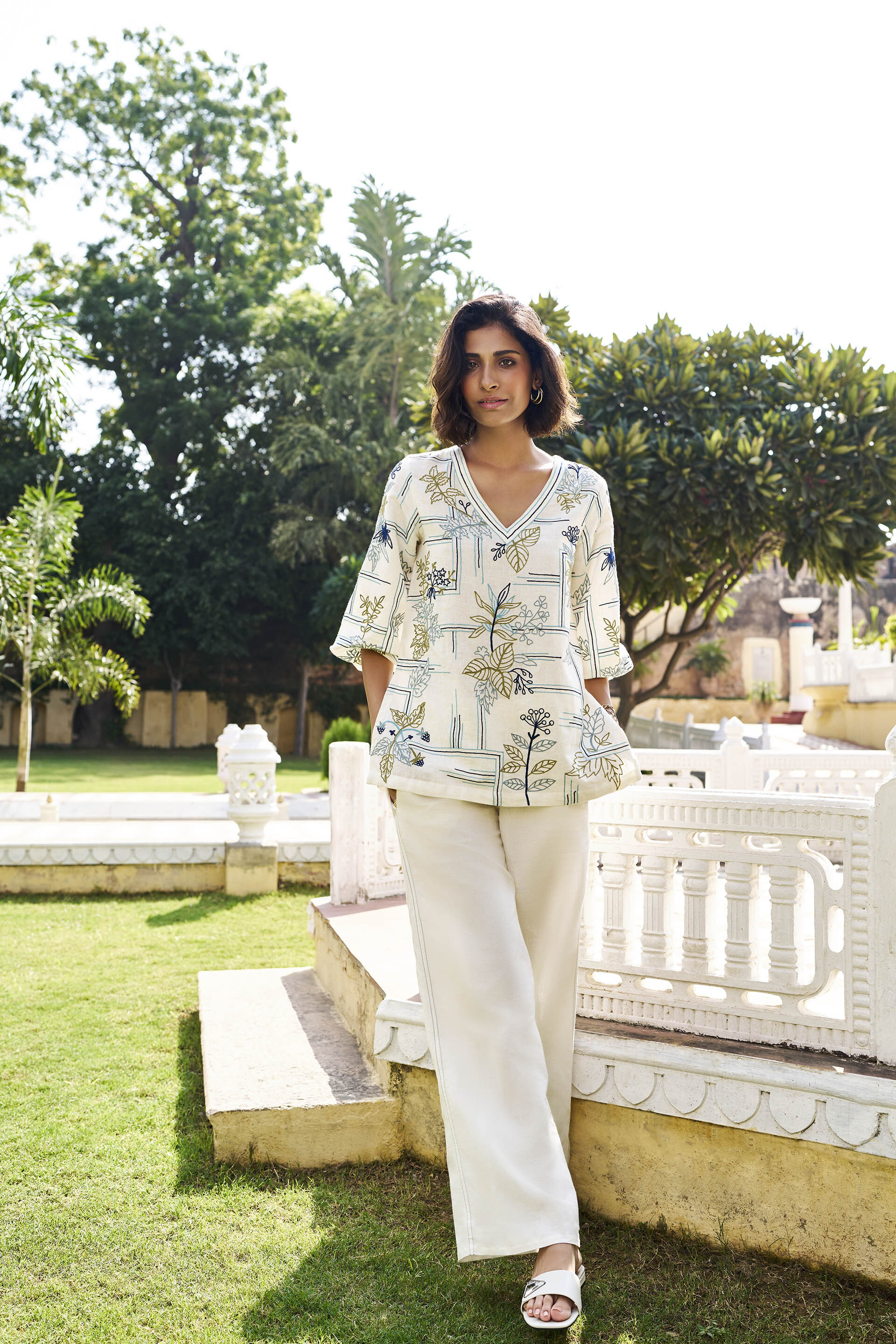 Orchard SEWA Hand-embroidered Coord - White, White, image 1