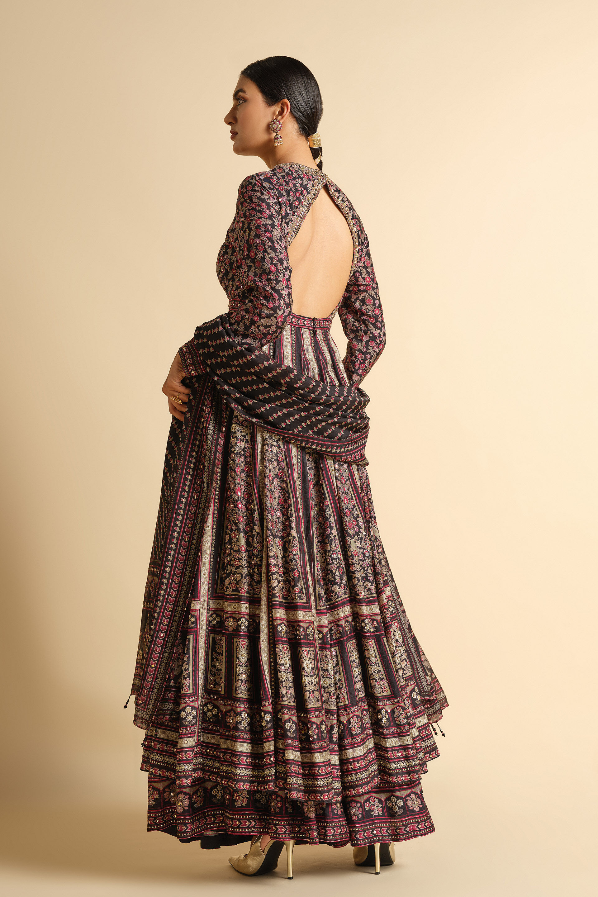 Maurima Anarkali Set - Black