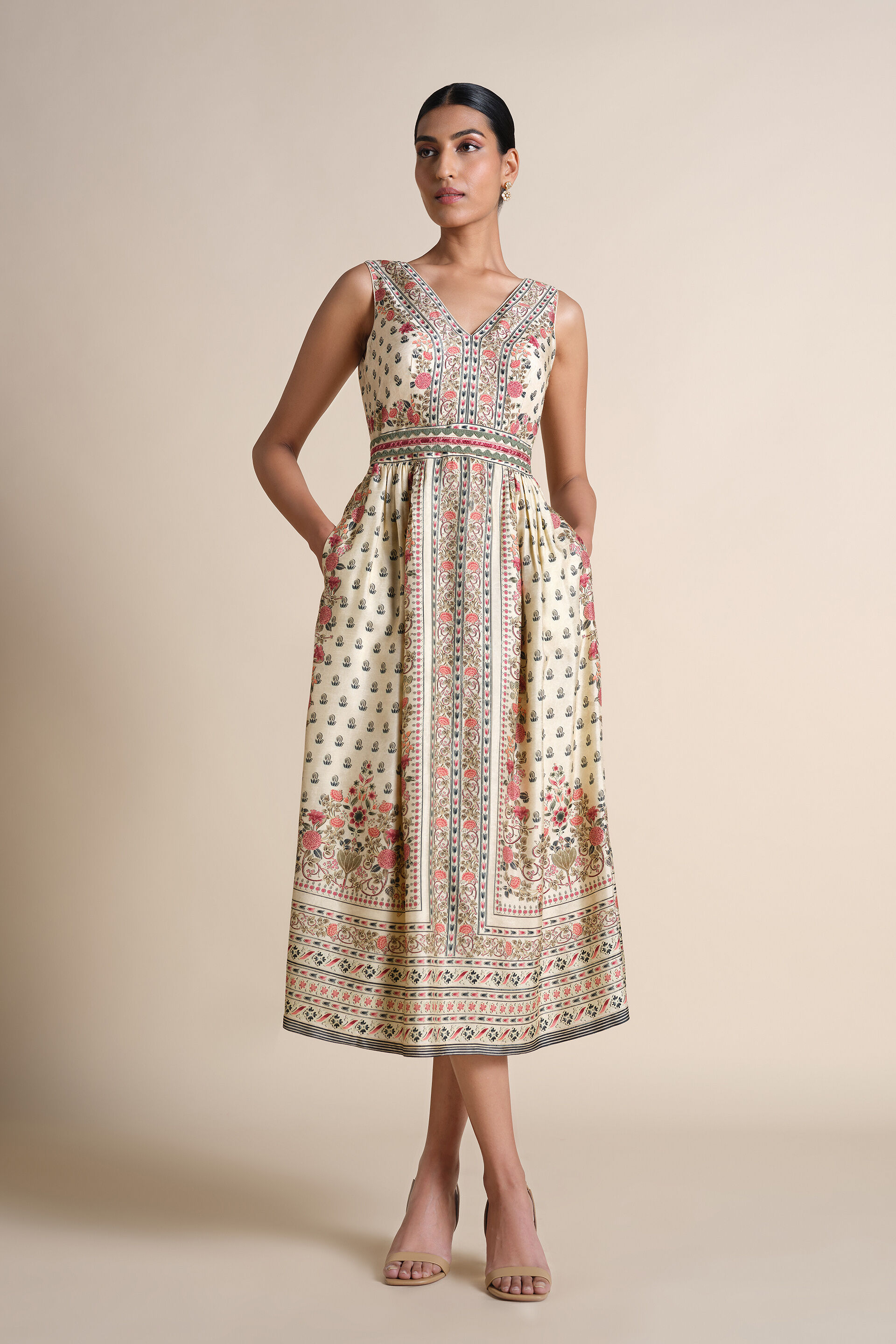 Celandine Silk Dress - Natural, Natural, image 1