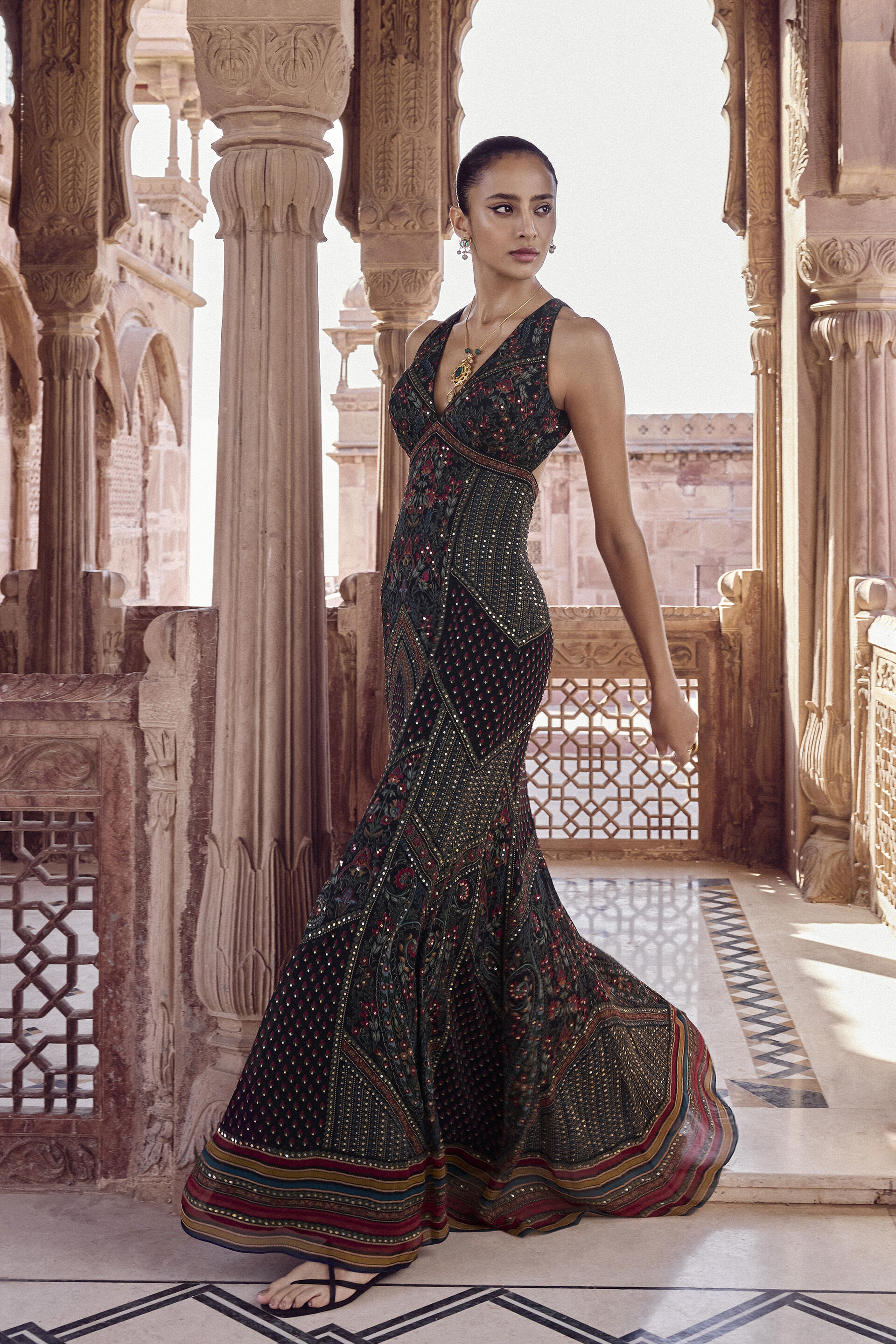 Nameera Gown - Black, Black, image 3