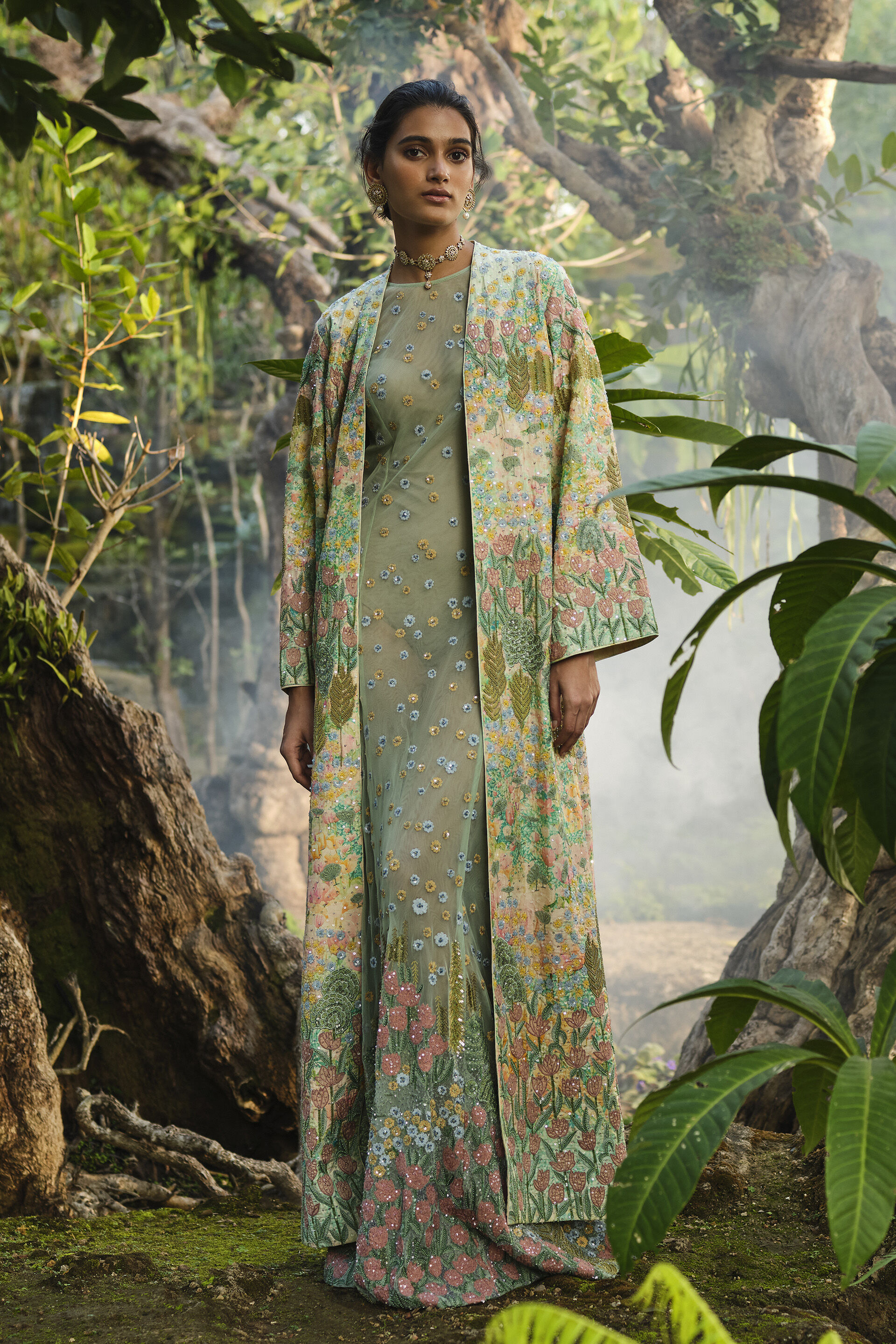 Lakeforest Embroidered Jacket Set - Sage