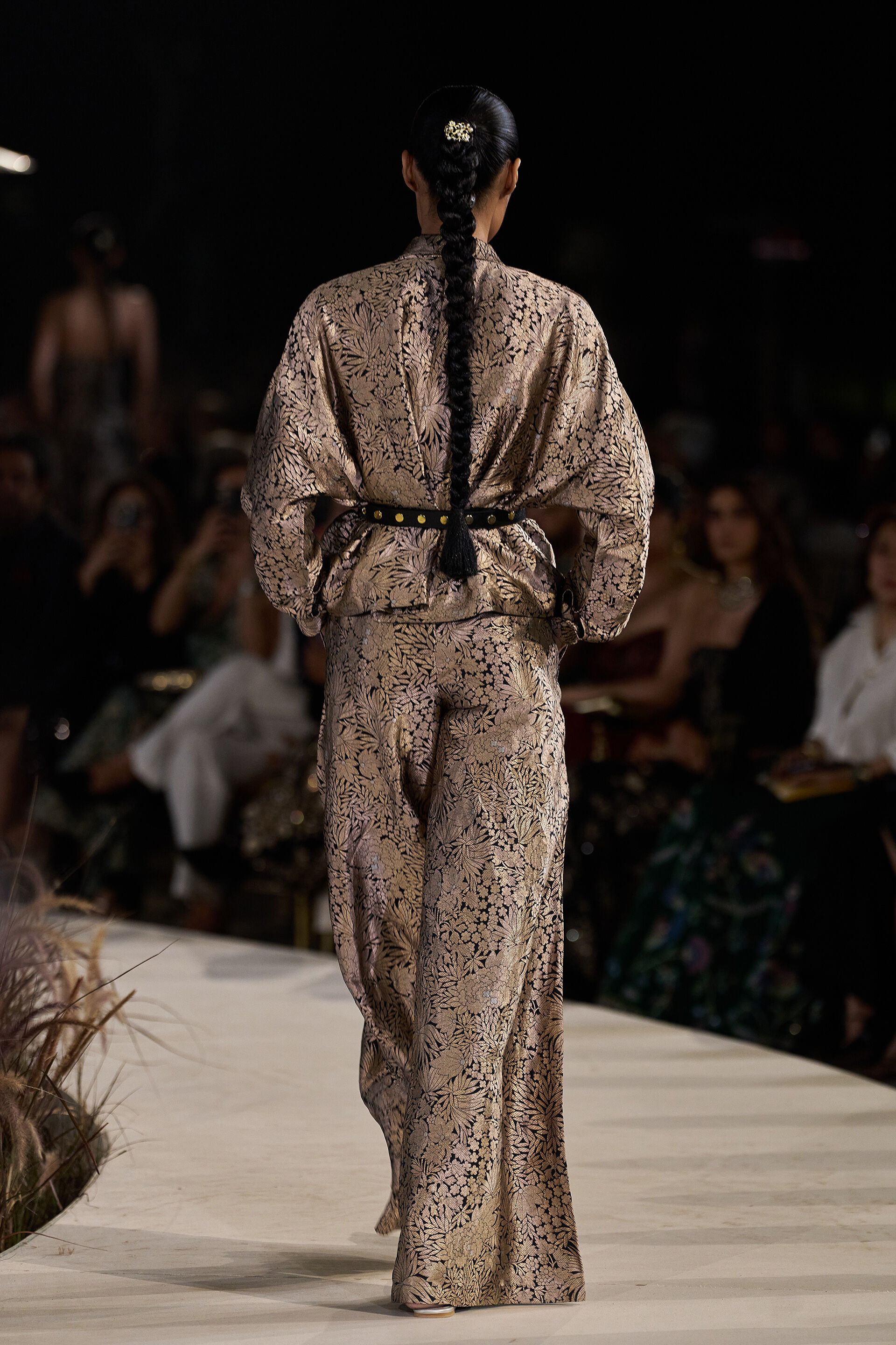 Divolka Handwoven Benarasi Silk Jacket Set - Gold