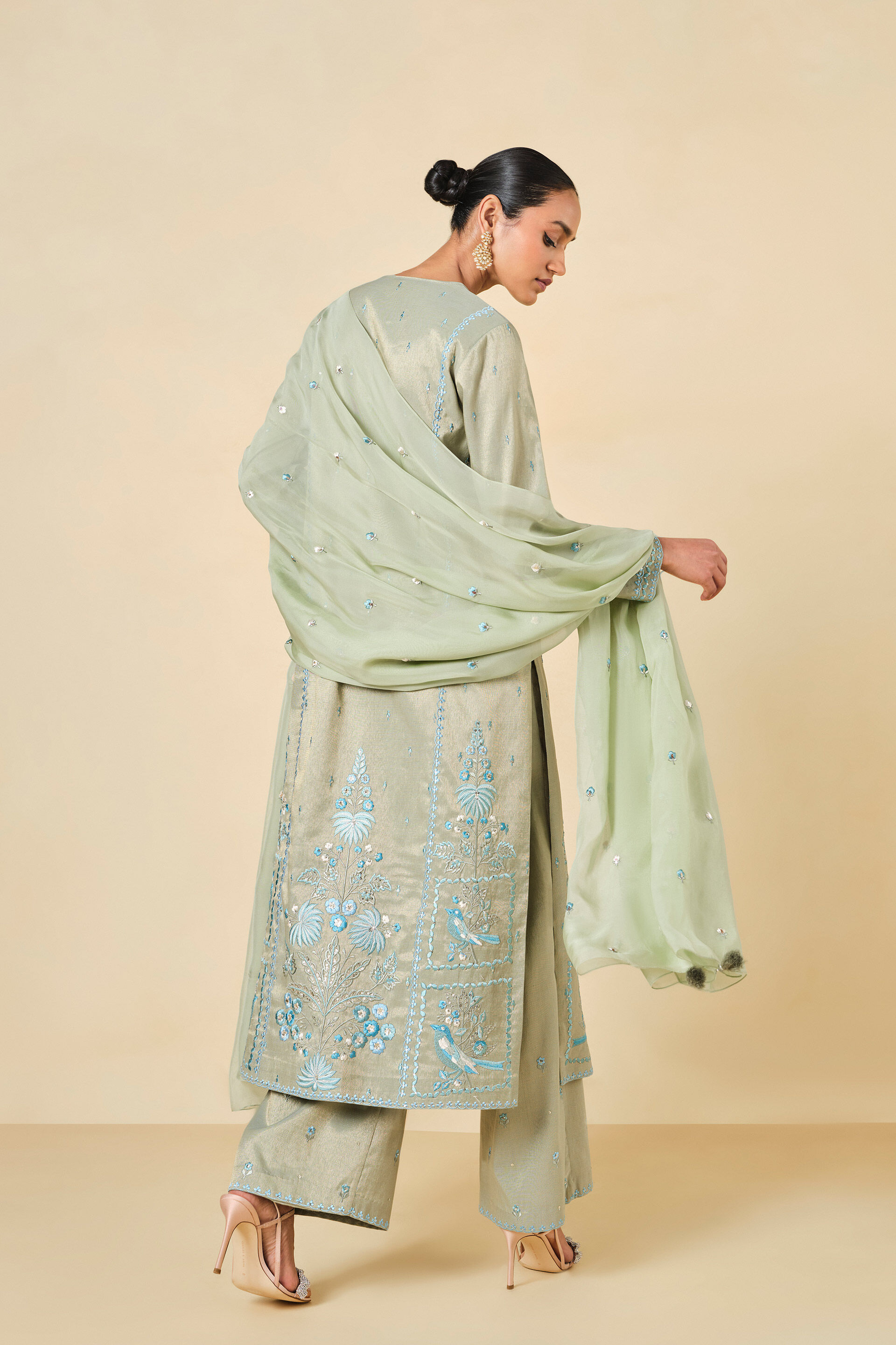 Ambudhi Embroidered Suit Set - Sage, Sage, image 3