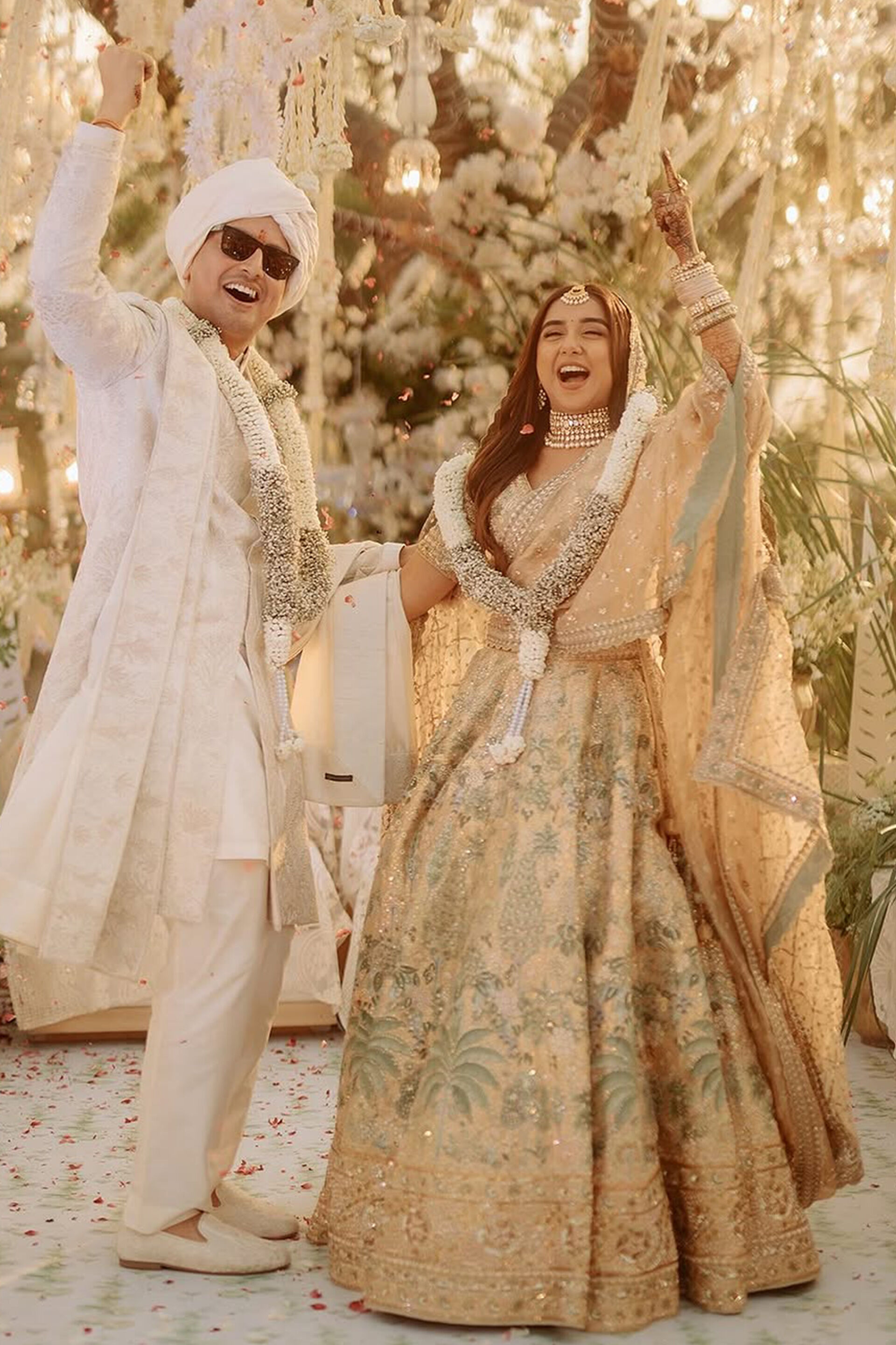 Flowers of Mist Hand-embroidered Silk Sherwani - Ivory, , image 3