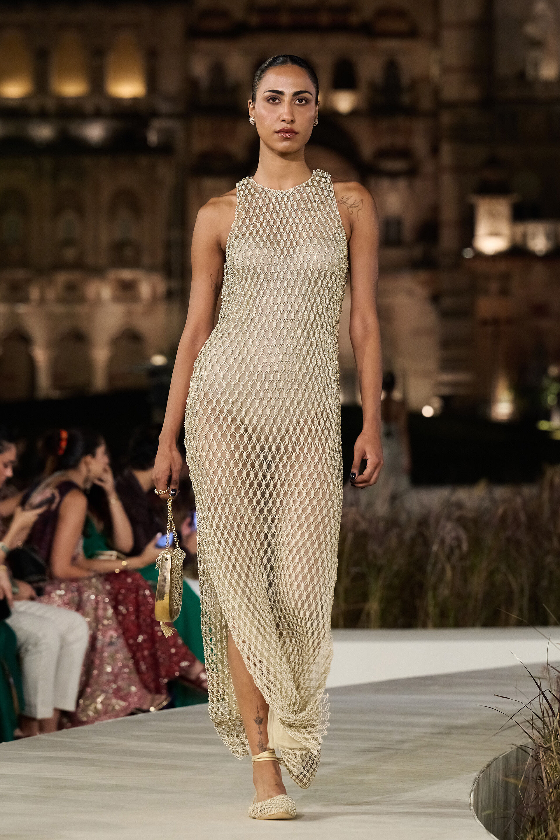 Lucinda Macrame Gown - Gold, Gold, image 1