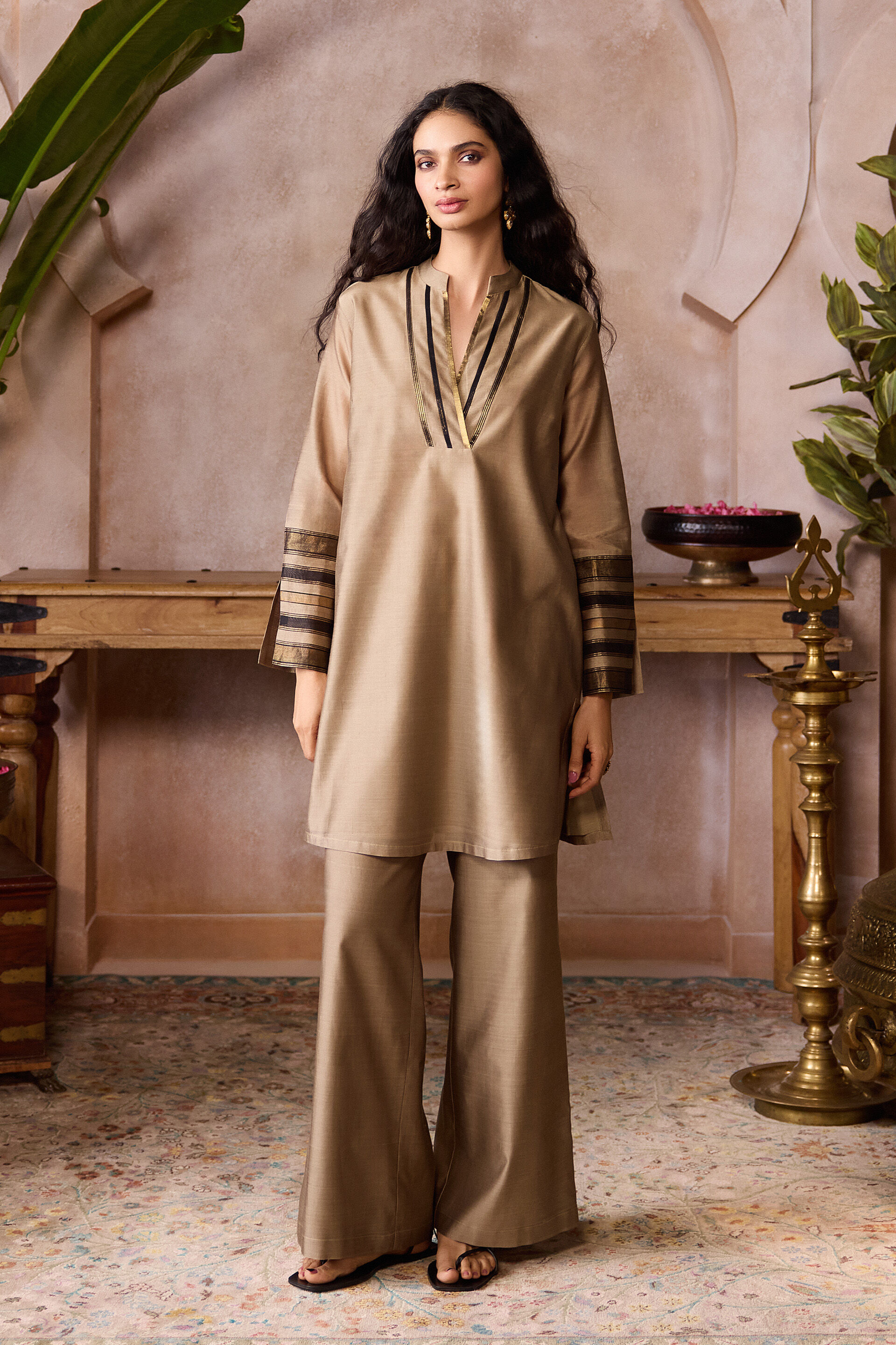 Glyn Handwoven Maheshwari Co-ord - Gold