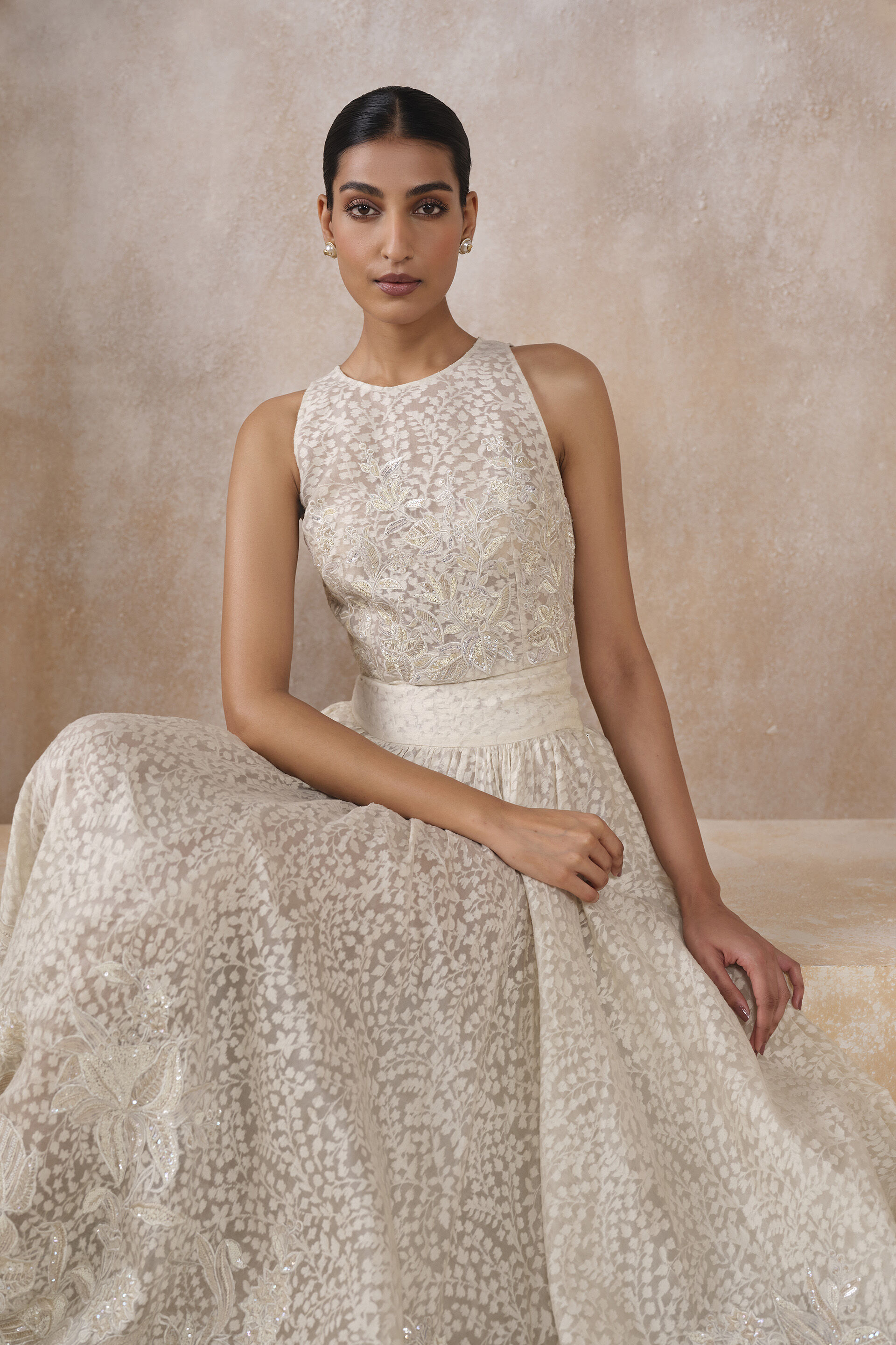 Lume Embroidered Skirt Set - Ivory, Ivory, image 4