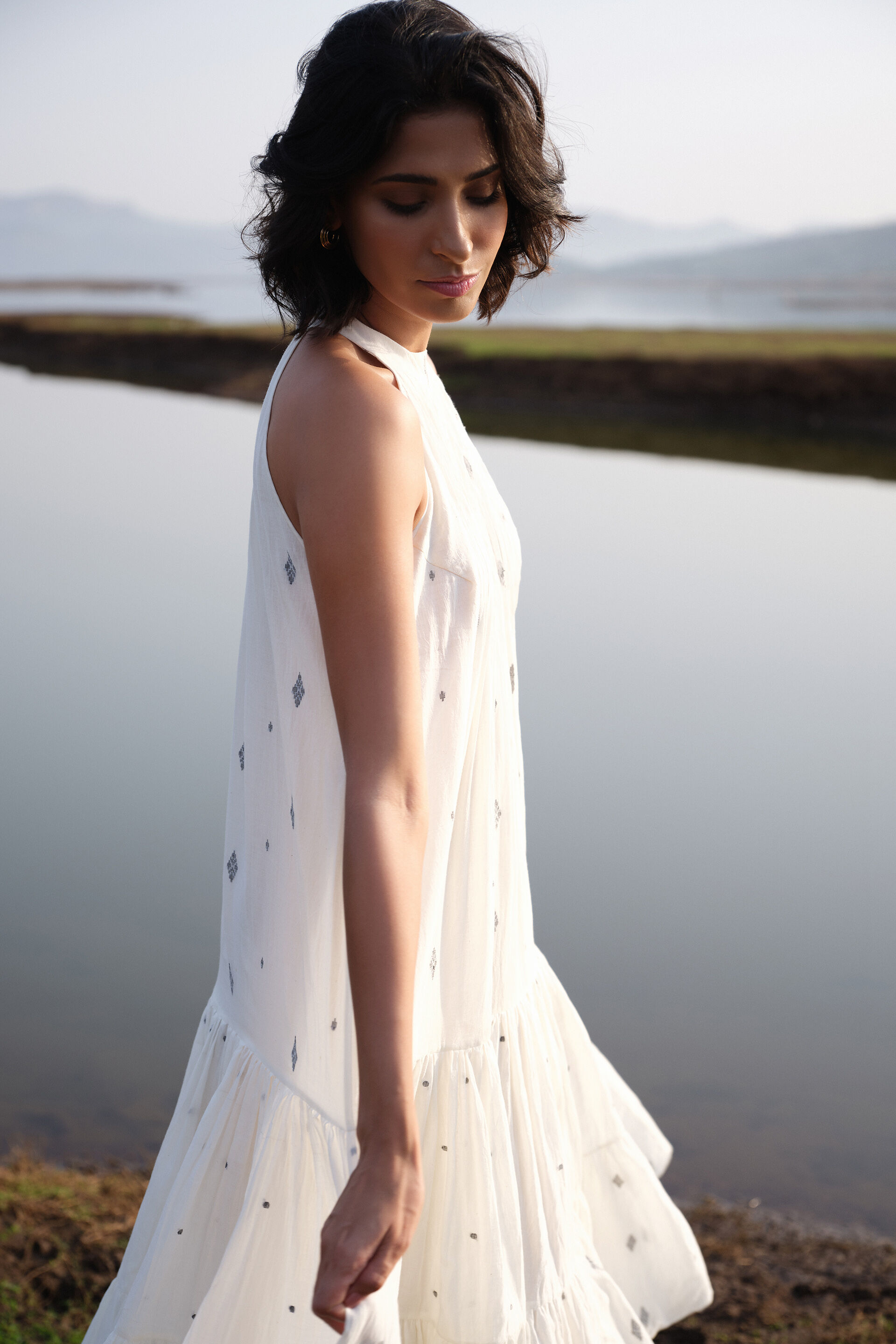 Airoso Handwoven Jamdani Dress - Ivory, Ivory, image 5