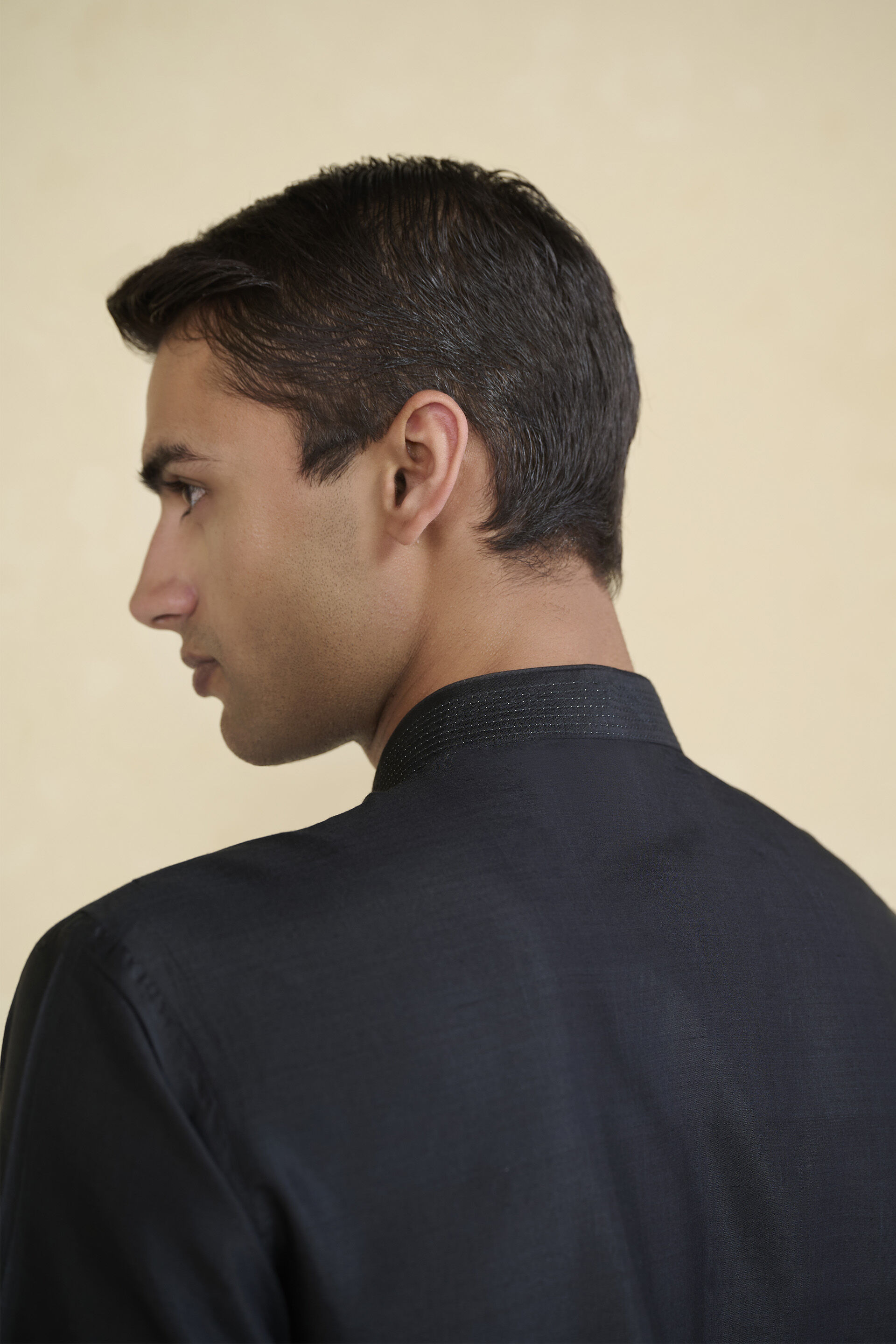 Nayaz Silk Kurta - Black, Black, image 5