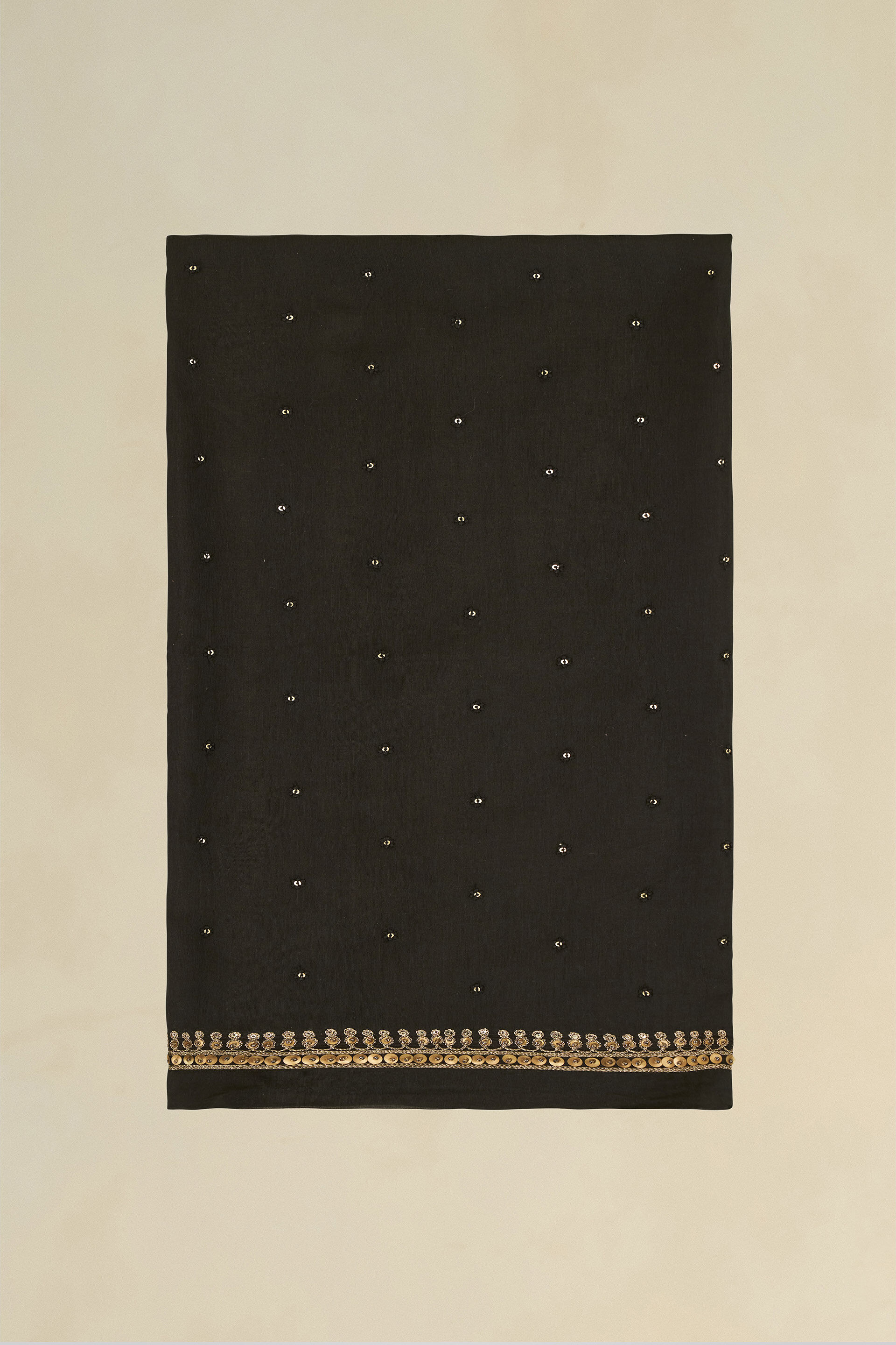 Vanani Embroidered Gota Patti Saree- Black, Black, image 7