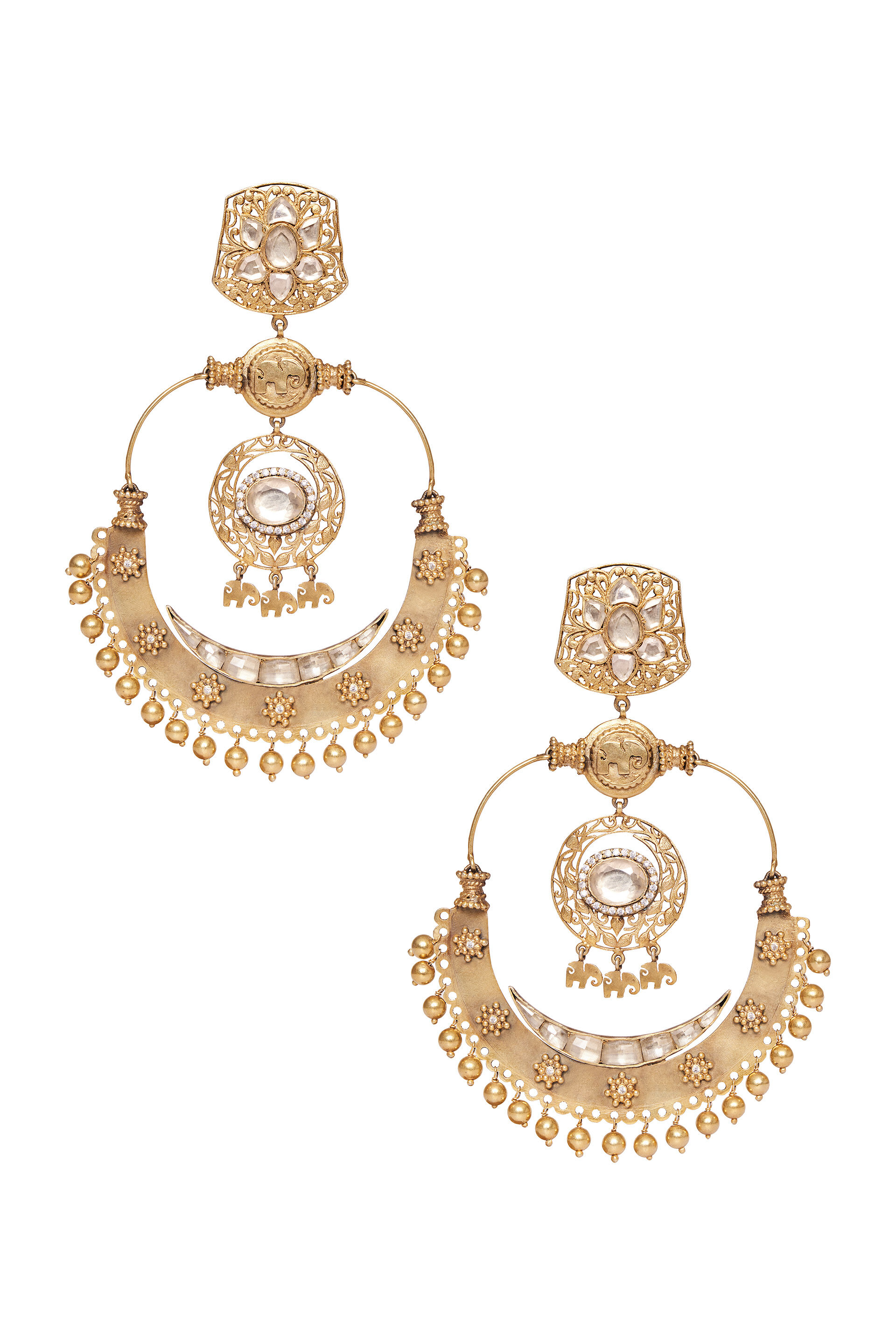 The Haathi Chandbali Earrings, , image 1