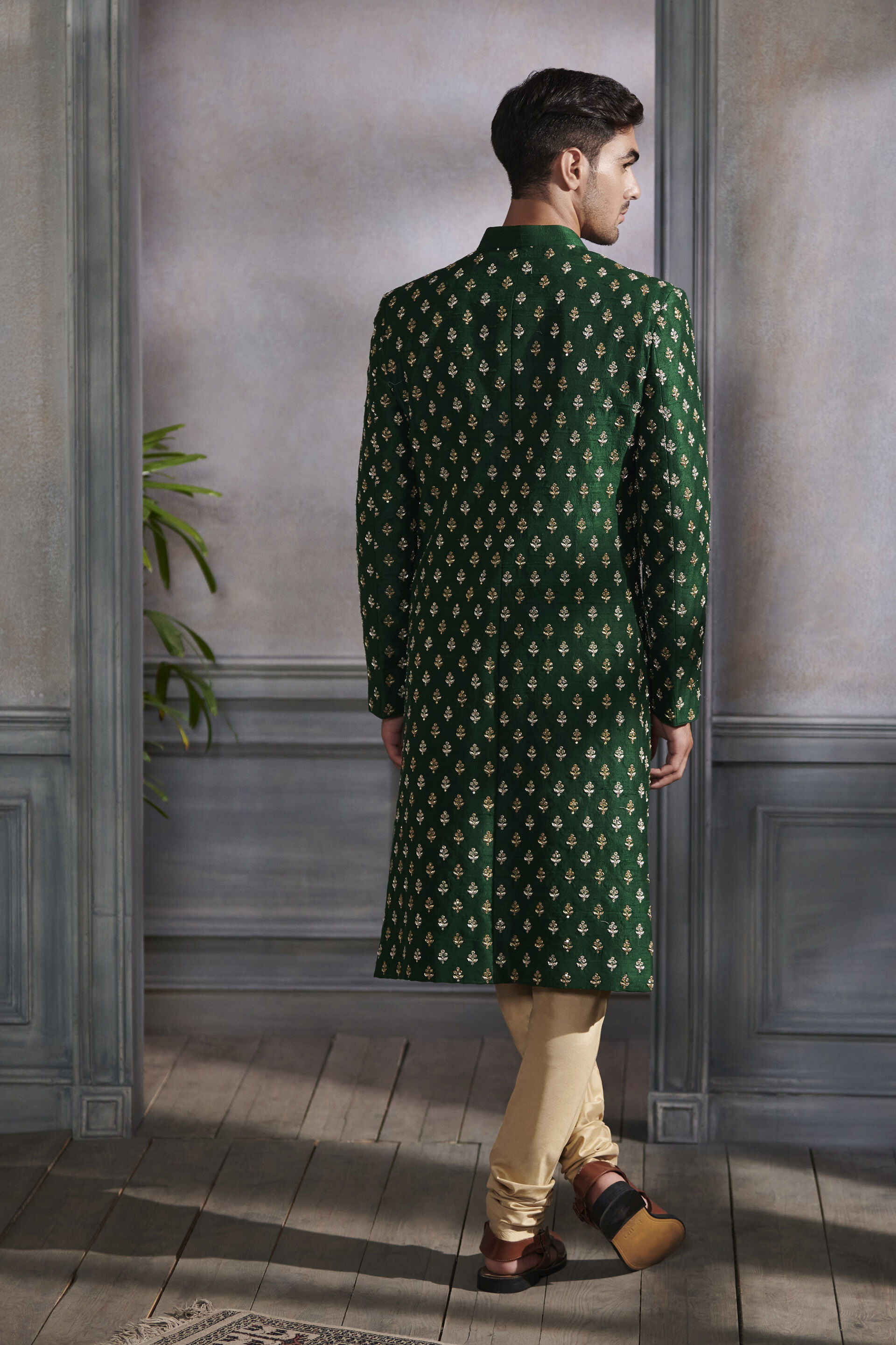 Paroksh Sherwani - Green, Green, image 4