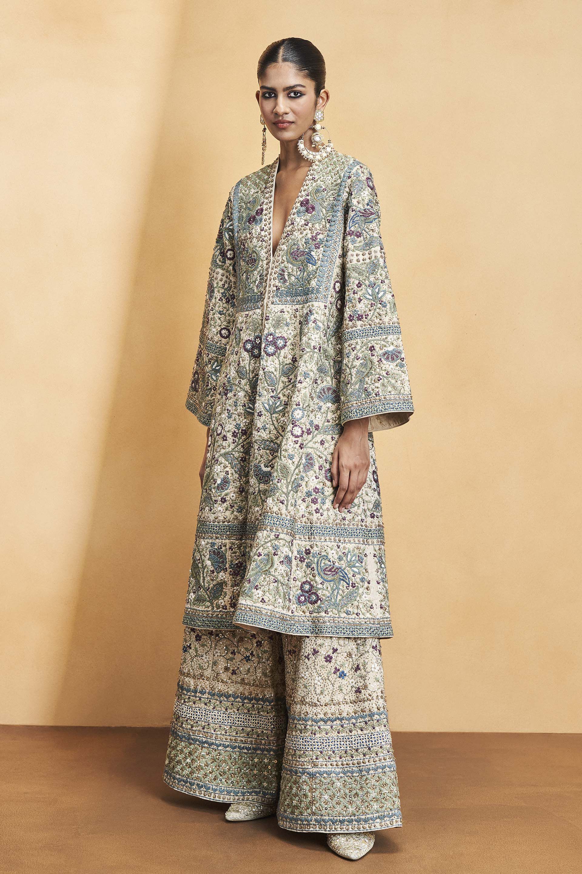 Flora and Fauna Zari Kurta Set - Gold, Gold, image 4