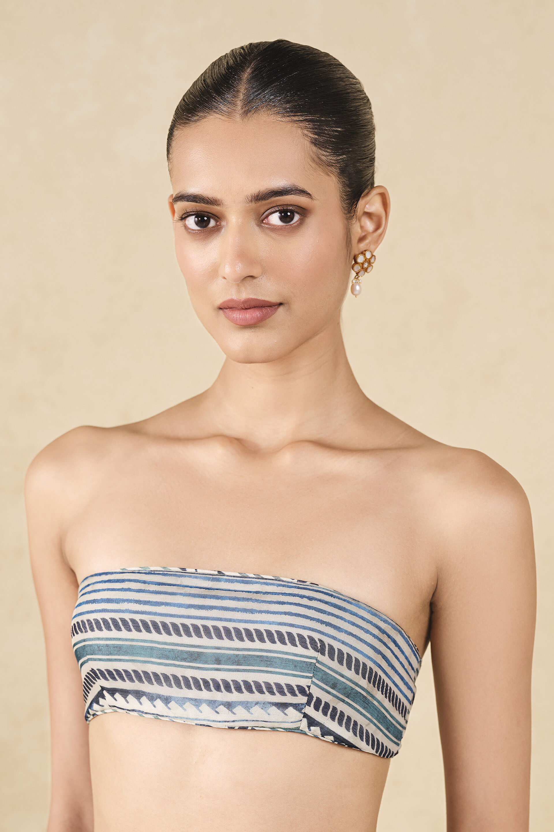 Turaya Printed Saree - Beige, Beige, image 7